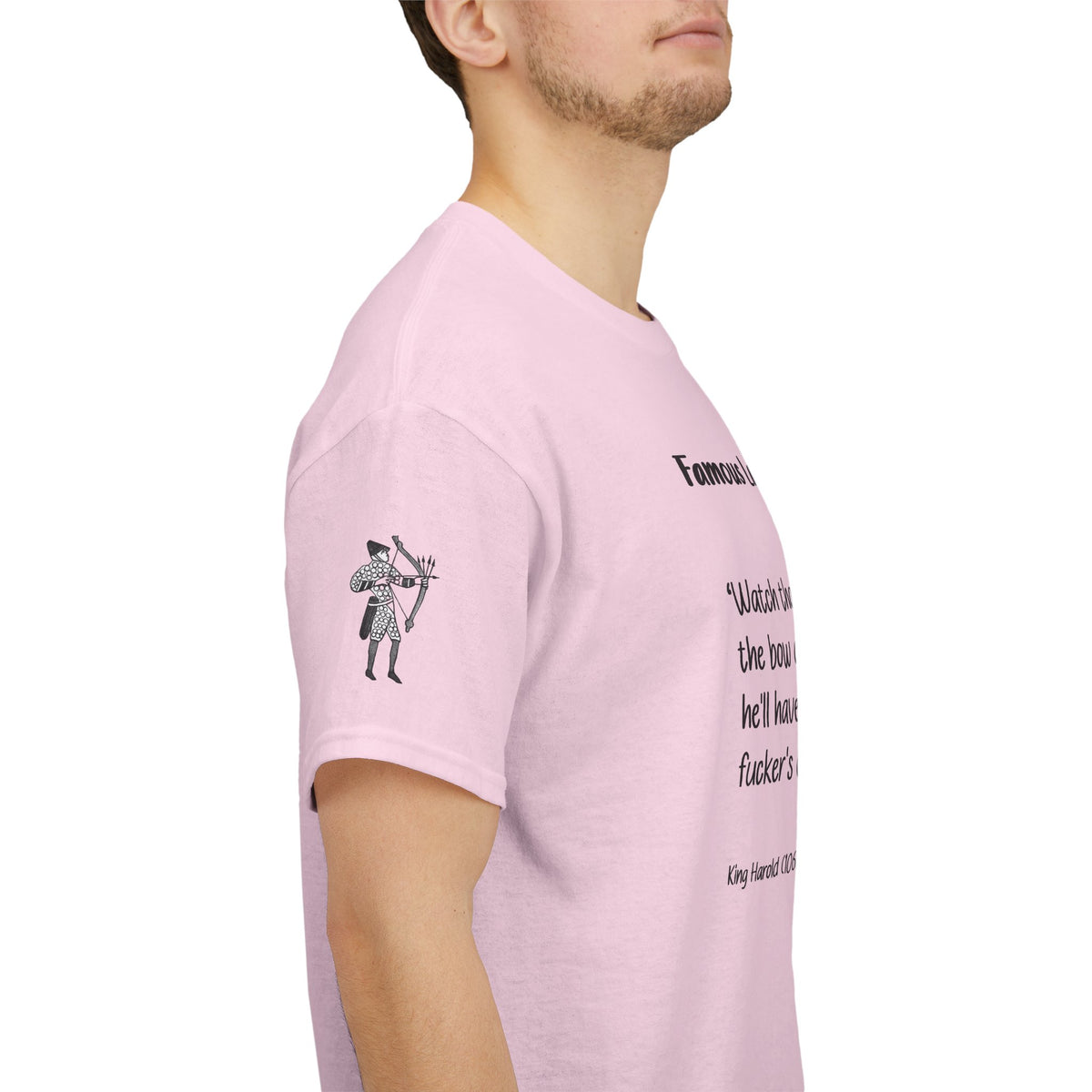 Famous Last Words Tee — Medieval Knight Illustration & Quote Shirt