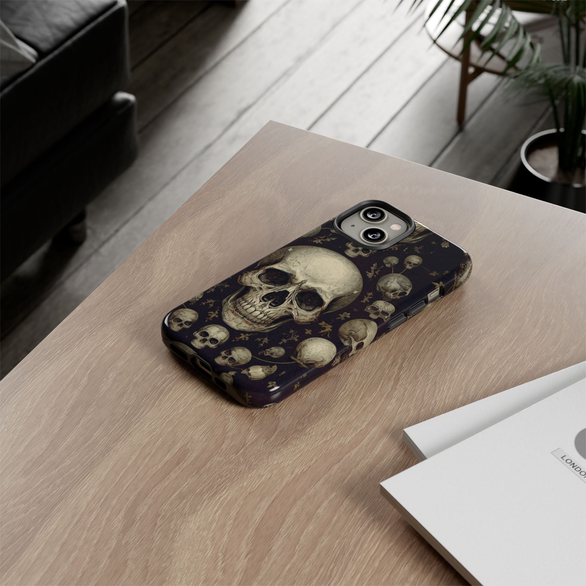 Skull Pattern Phone Case — Gothic Vintage Skull Design for iPhone