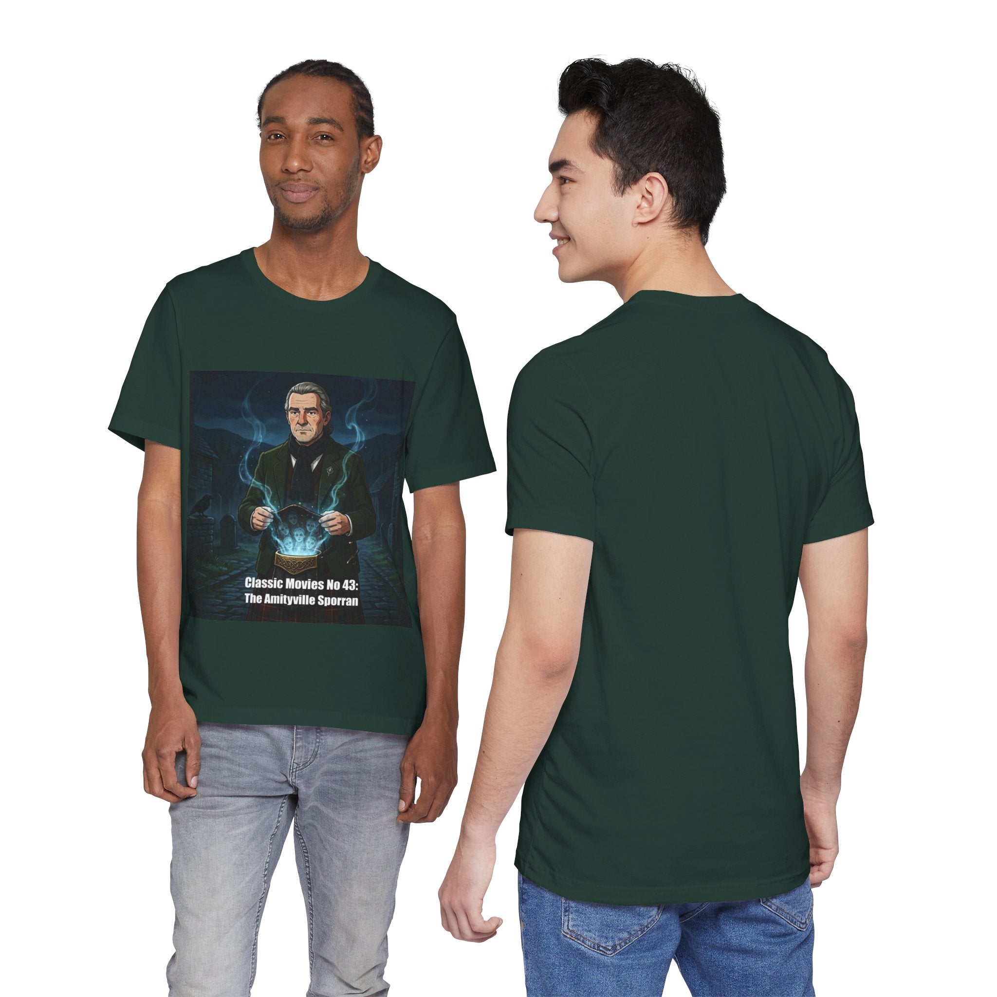 Classic Movies No 43 - The Amityville Sporran T-Shirt | Smoky Blue Illustration