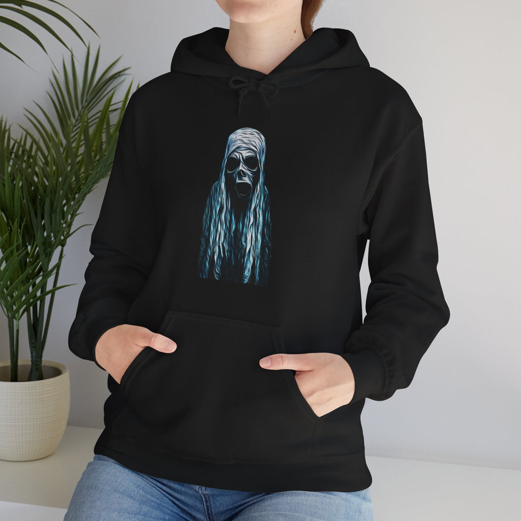 Screaming Ghoul Hoodie – Blue Haunting Portrait Hooded Sweatshirt