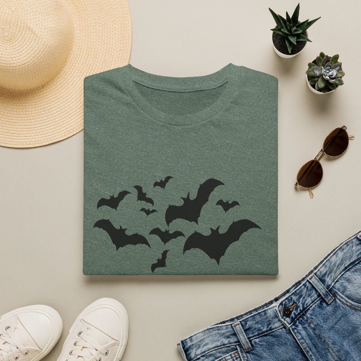 Bat Silhouette T‑Shirt — "Batshit Crazy" Graphic Halloween Tee