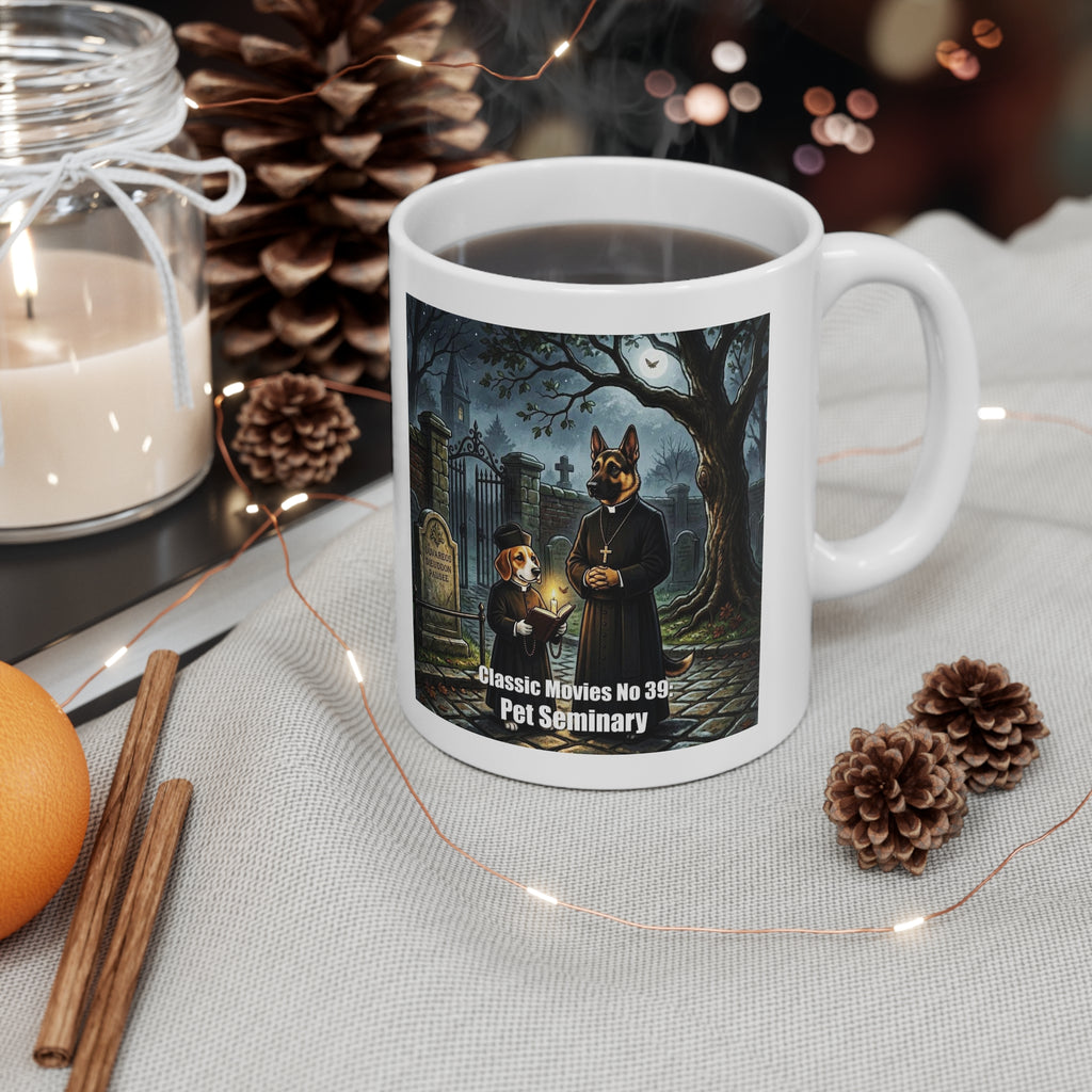 Classic Movies No 38 - Pet Seminary Coffee Mug — Spooky Cemetery Design
