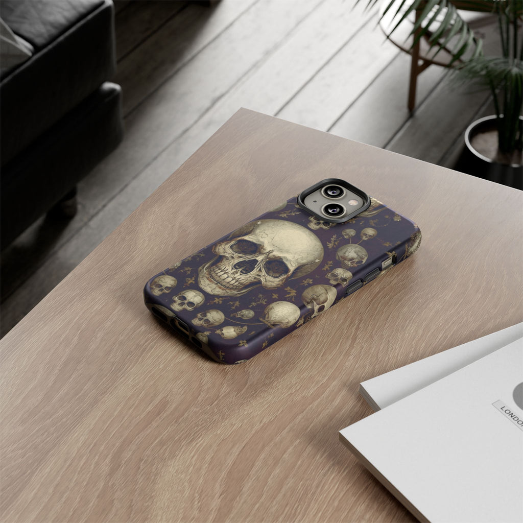 Skull Pattern Phone Case — Gothic Vintage Skull Design for iPhone