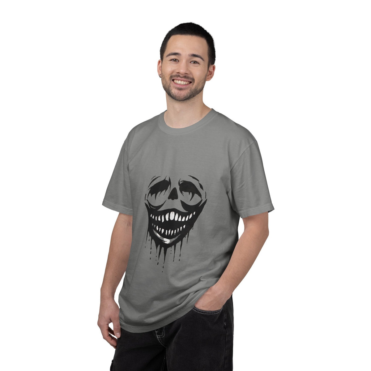 Dripping Skull T-Shirt — Creepy Smiling Face Graphic Tee
