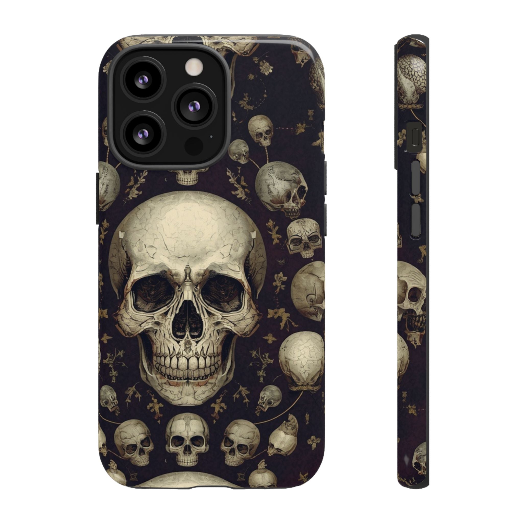 Skull Pattern Phone Case — Gothic Vintage Skull Design for iPhone