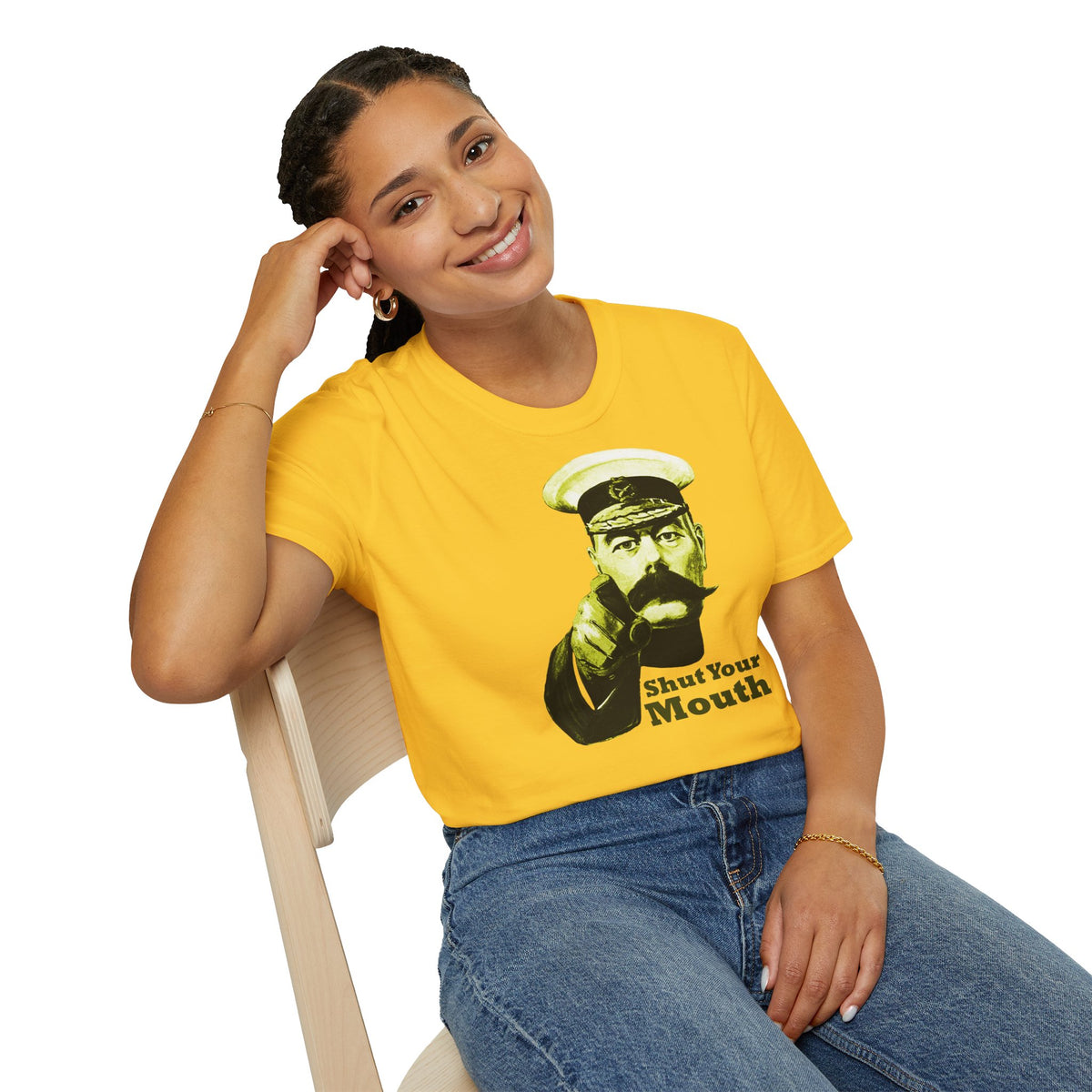 Vintage Poster 'Shut Your Mouth' Graphic T-Shirt