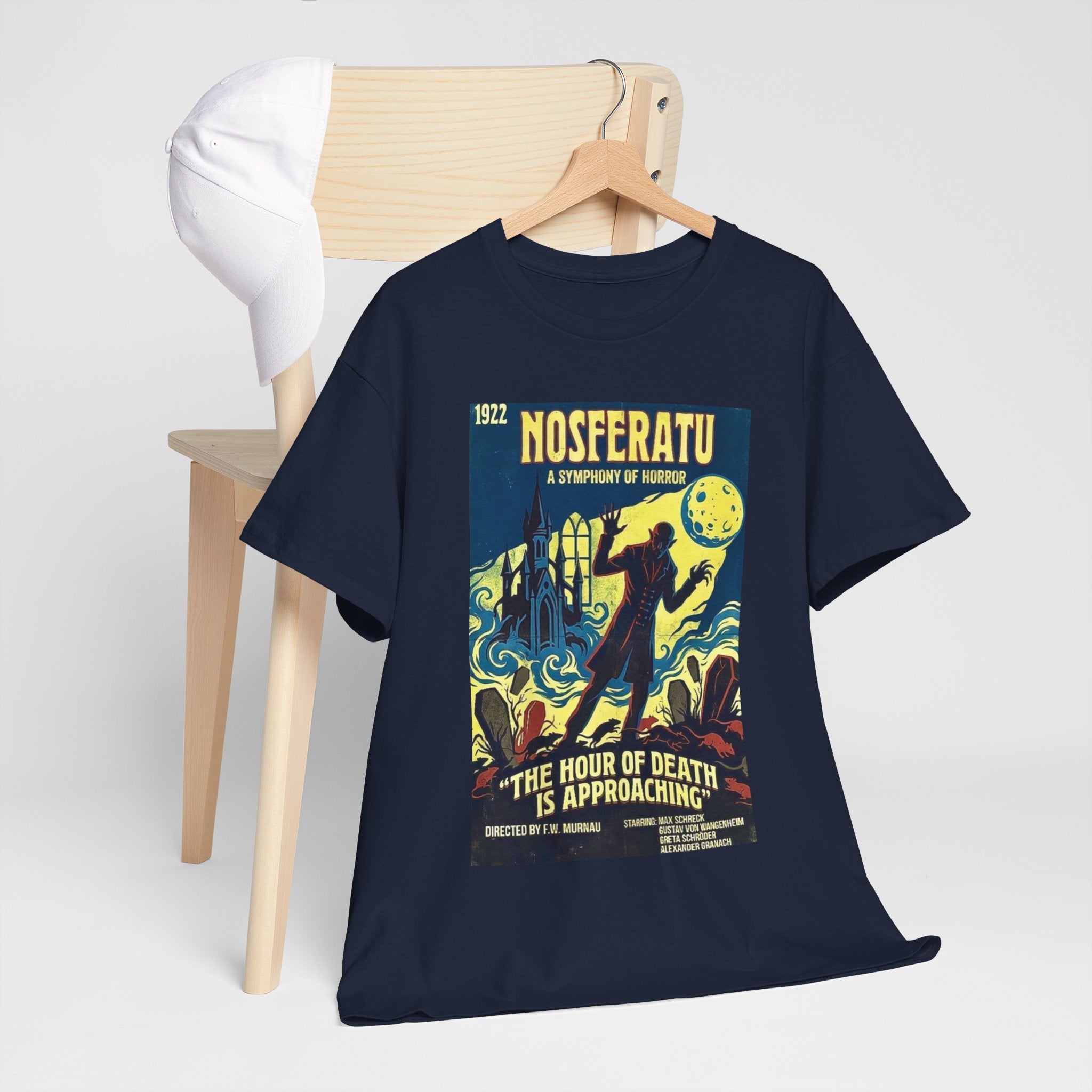 Nosferatu Poster T-Shirt — The Hour of Death Is Approaching Vintage Horror Tee