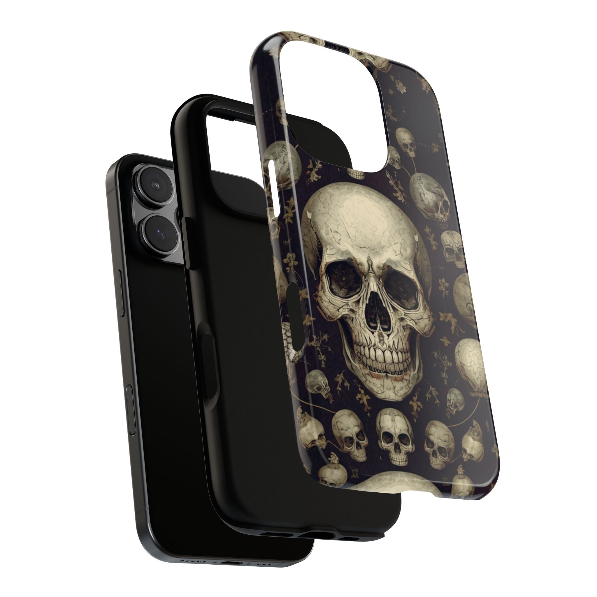 Skull Pattern Phone Case — Gothic Vintage Skull Design for iPhone