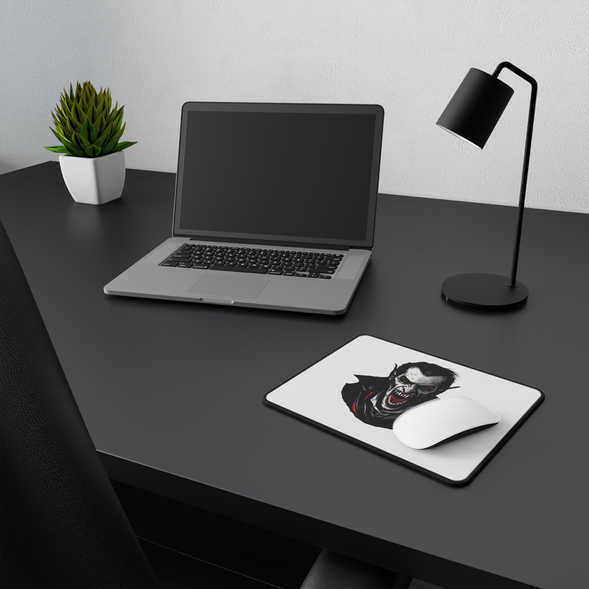 Snarling Vampire Graphic Non-Slip Gaming Mouse Pad – Gothic Vampire Head Design