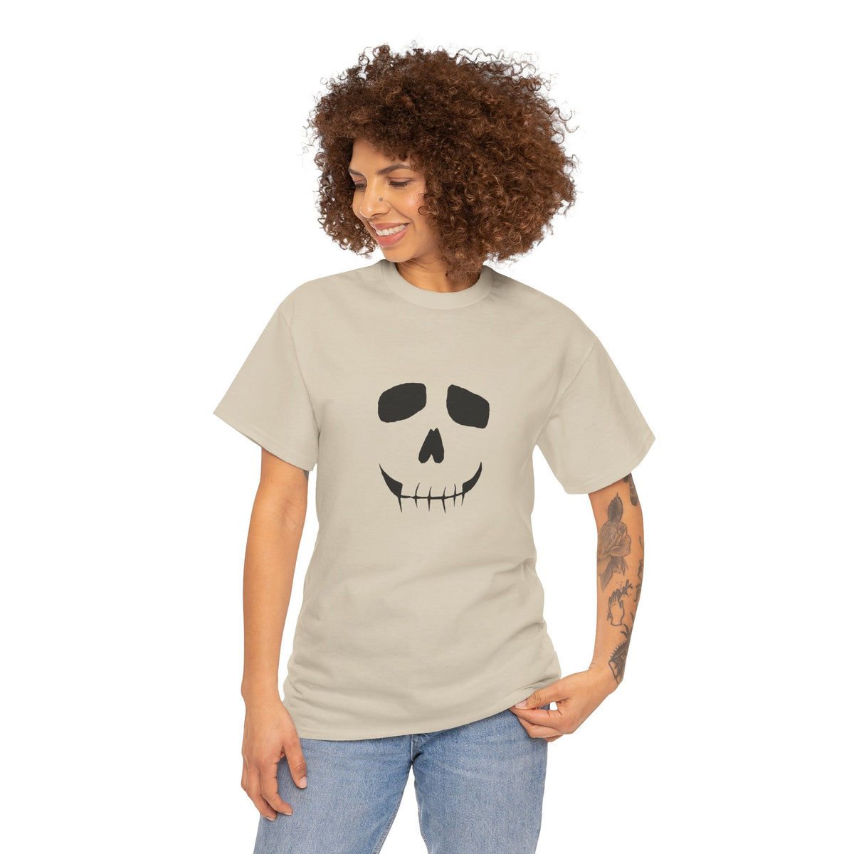 Skull Face Graphic Tee — Minimal Halloween Skull T-Shirt