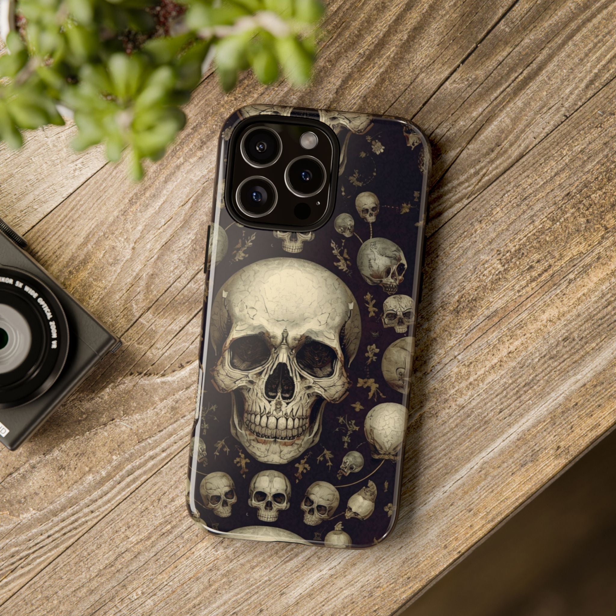 Skull Pattern Phone Case — Gothic Vintage Skull Design for iPhone
