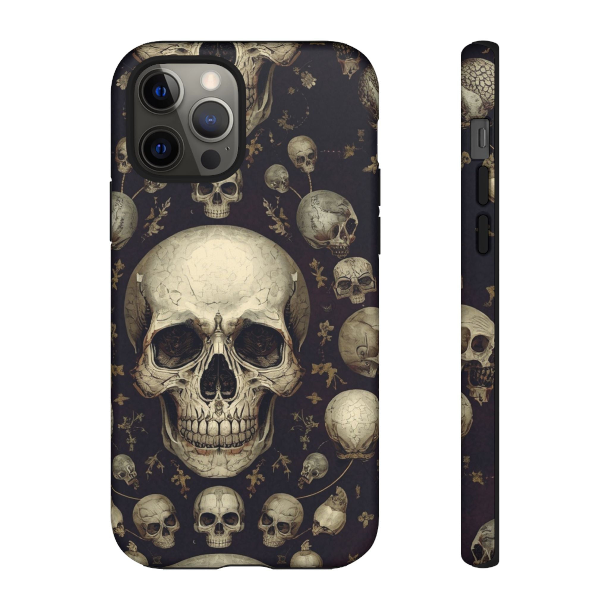 Skull Pattern Phone Case — Gothic Vintage Skull Design for iPhone