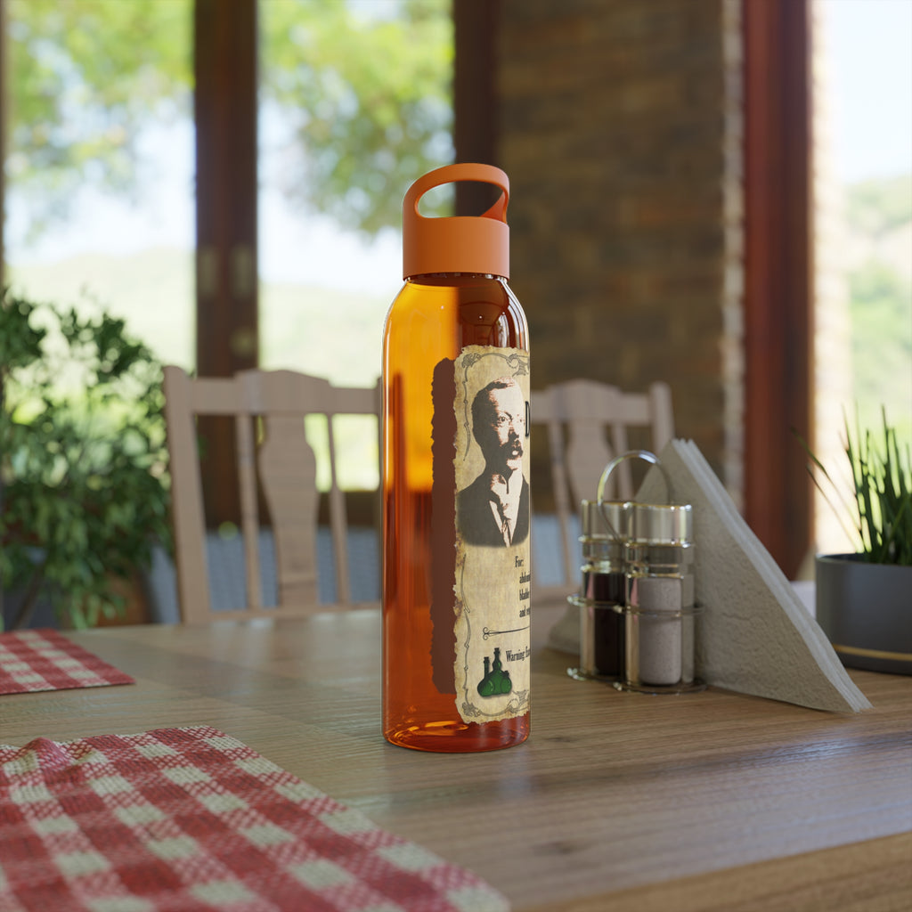 Vintage Apothecary Sky Water Bottle - “Dr Crippen’s Famous Hyoscine Tonic” Design