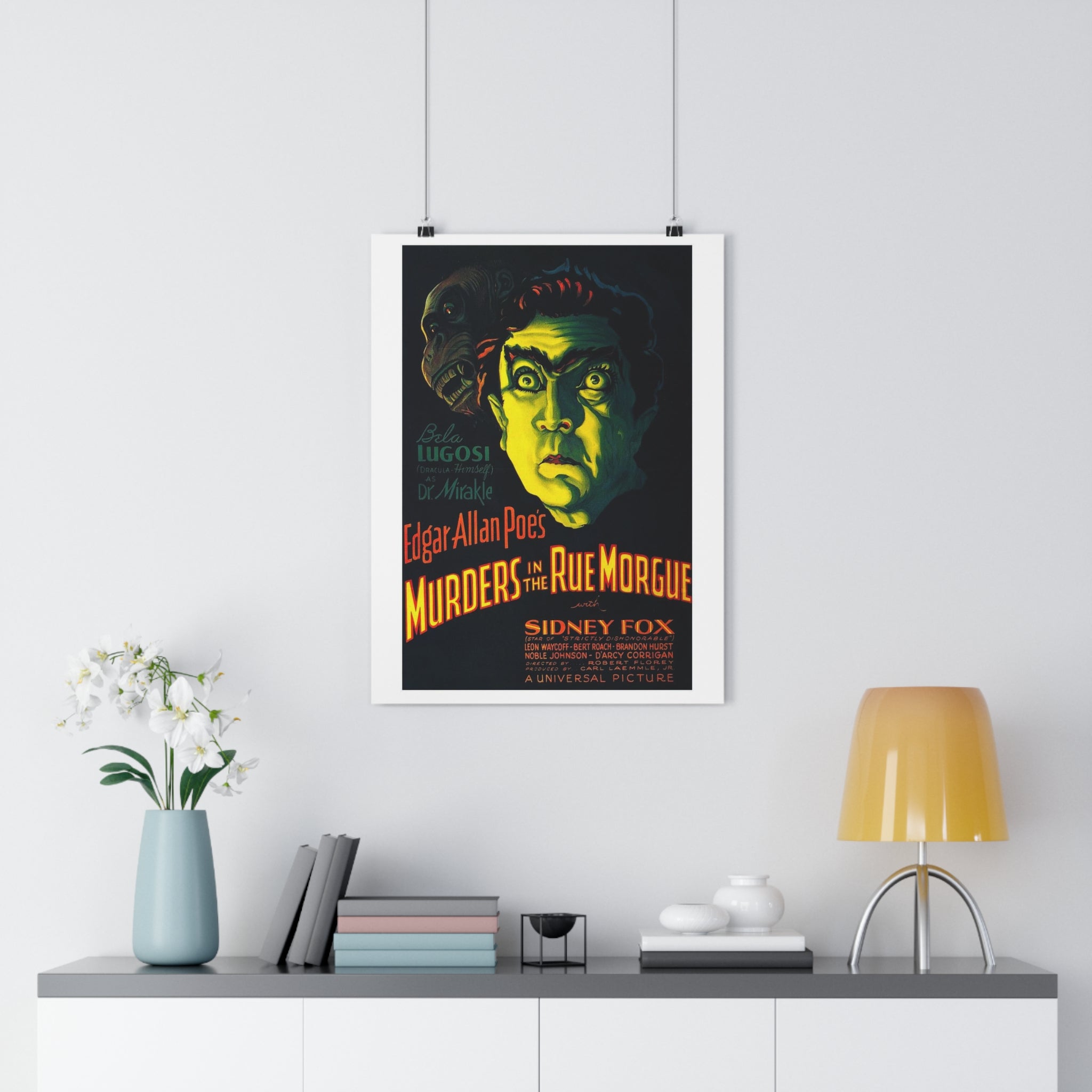 Vintage Horror Poster — "Edgar Allan Poe's Murders in the Rue Morgue" Art Print