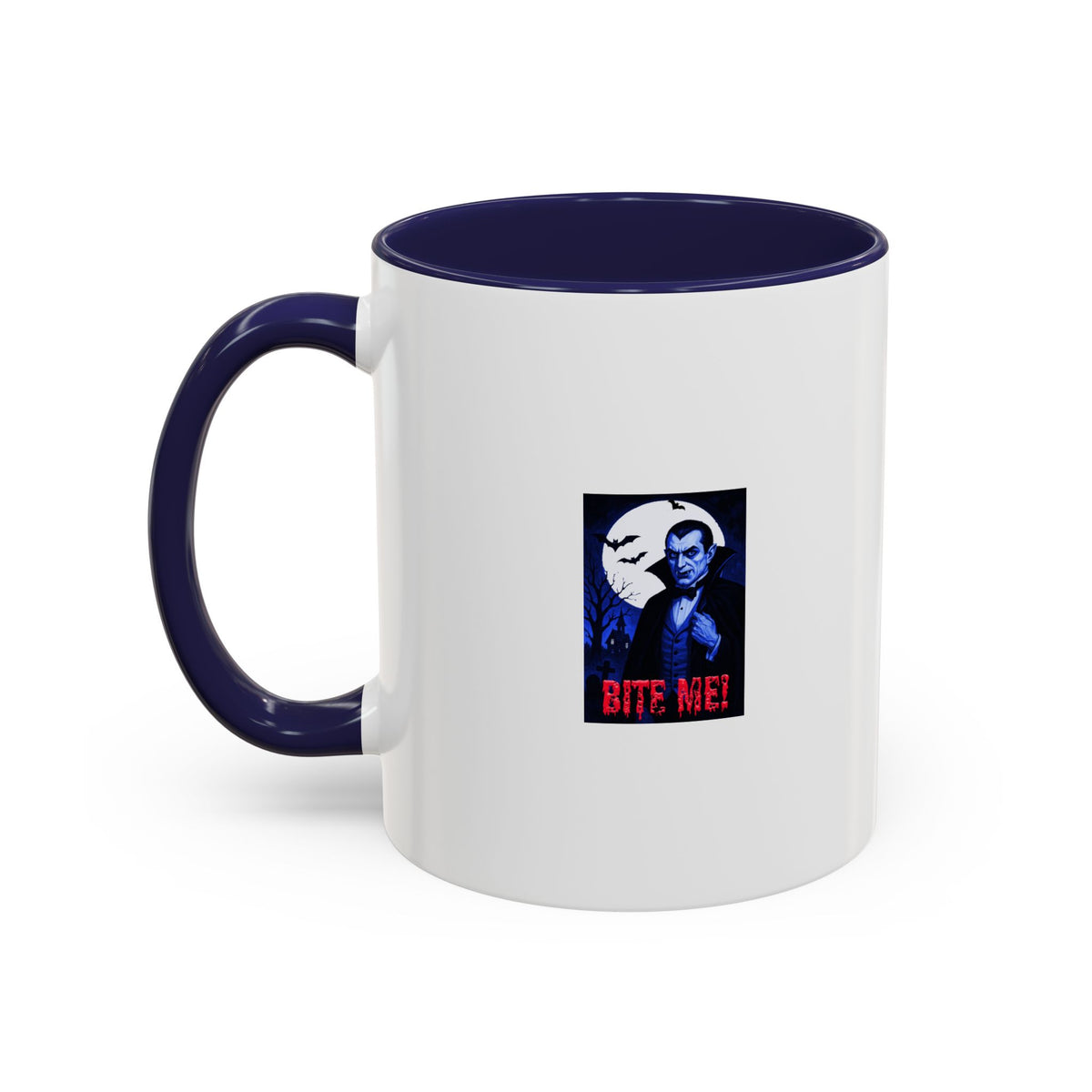 Vampire 'Bite Me!' Accent Coffee Mug – Gothic Halloween Coffee Cup