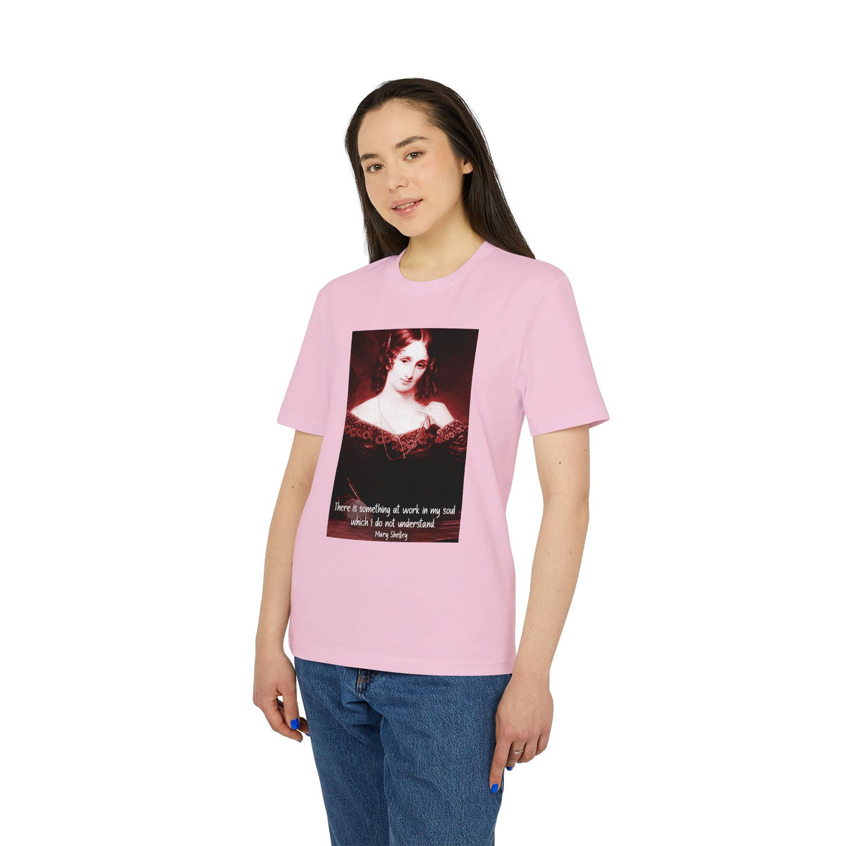 Gothic Mary Shelley Portrait T-Shirt — "There is something at work in my soul..." Quote Tee