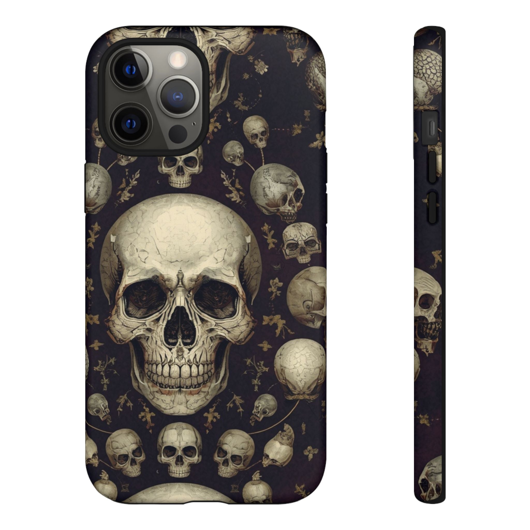 Skull Pattern Phone Case — Gothic Vintage Skull Design for iPhone