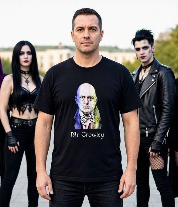 Mr. Crowley Graphic T-Shirt — Occult Rock Portrait Tee