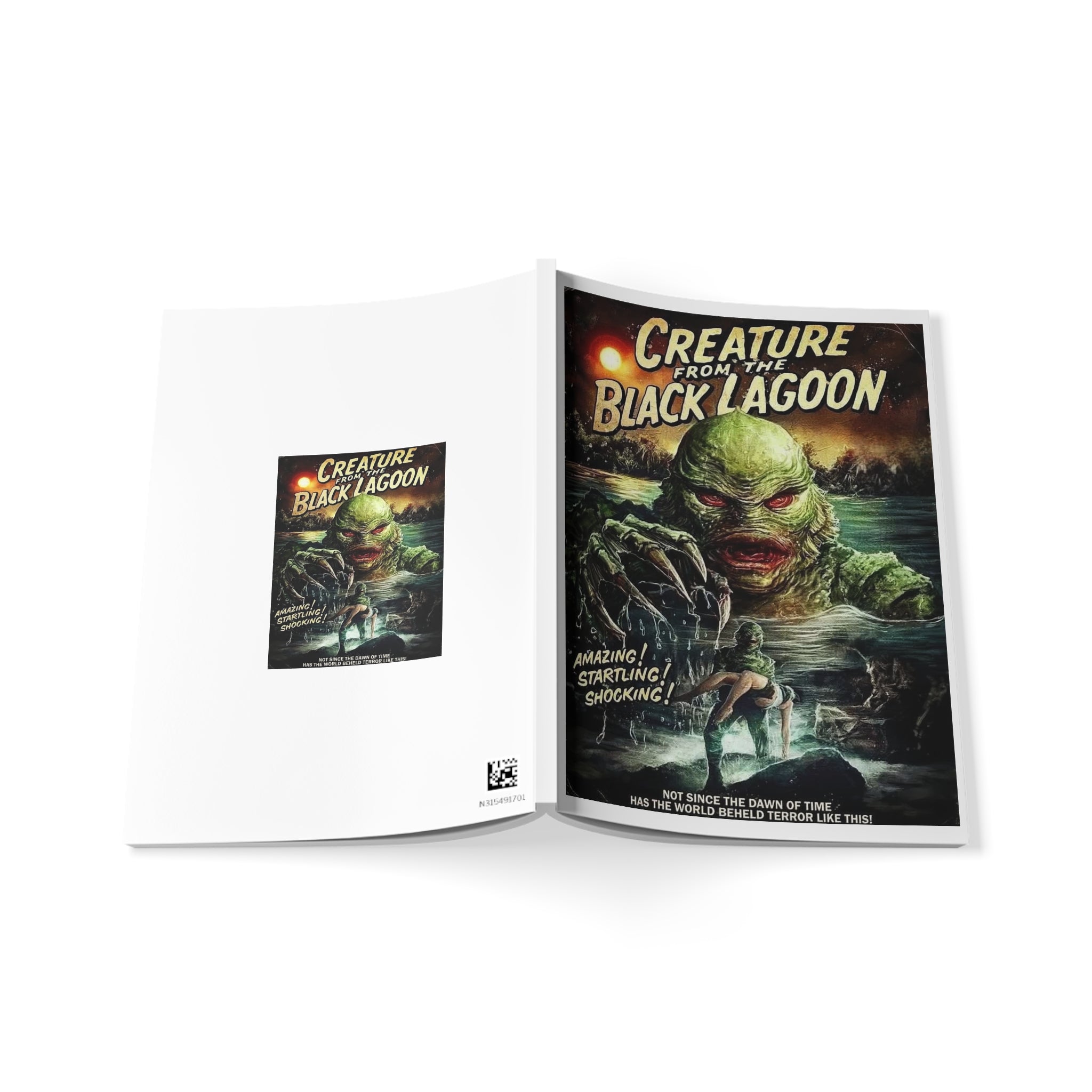Creature from the Black Lagoon A5 Softcover Notebook — Retro Monster Movie Poster Journal