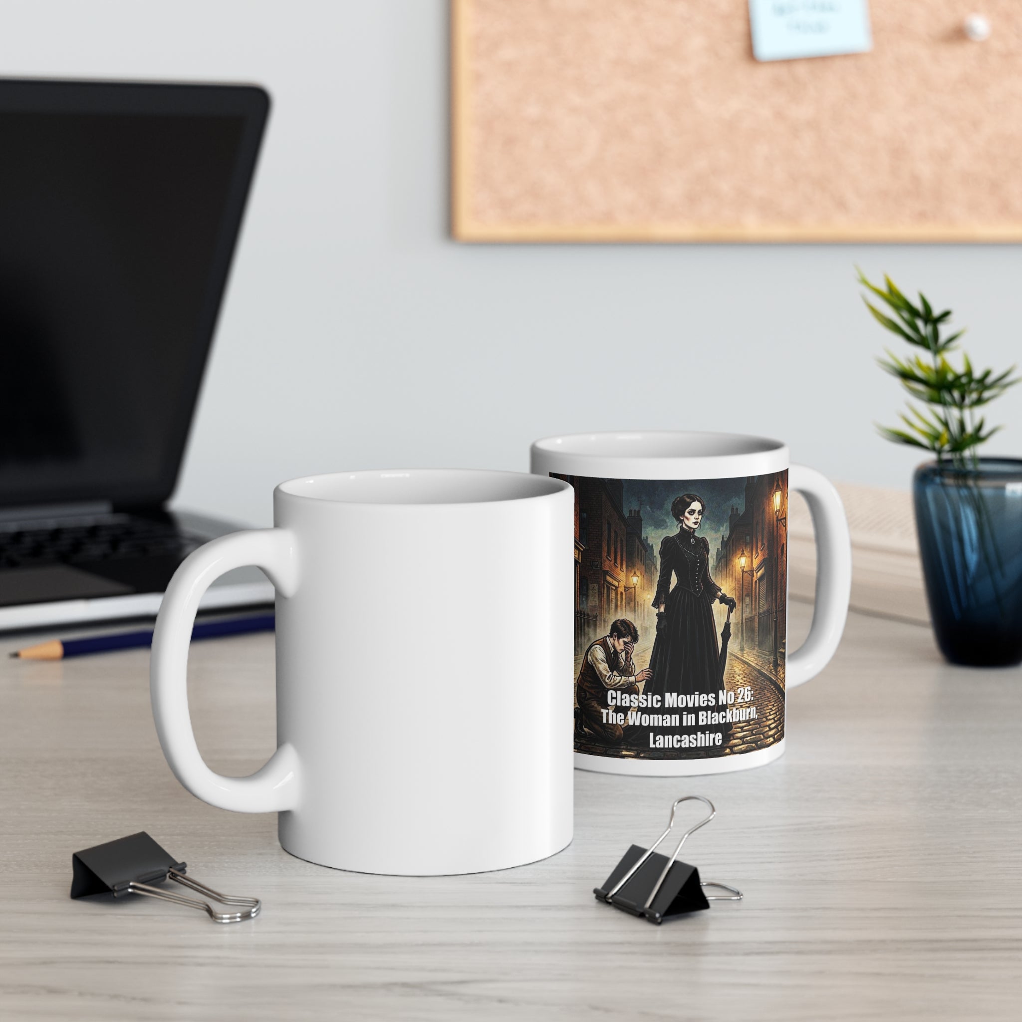 Classic Movies No 26 - The Woman in Black Coffee Mug | Vintage Gothic Horror Poster