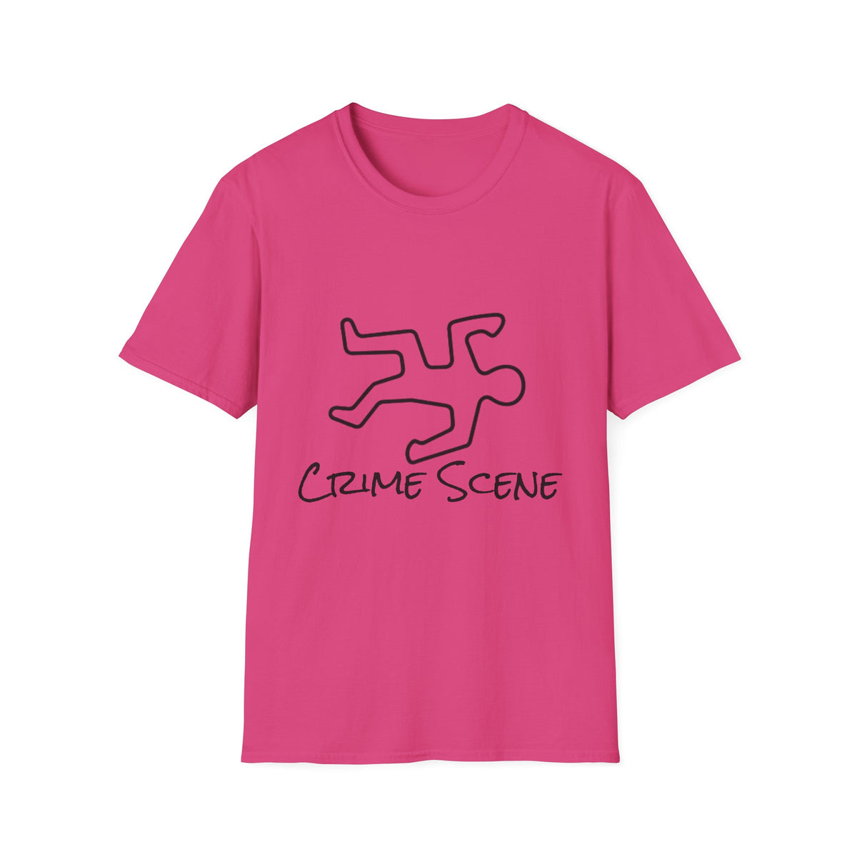 Crime Scene T-Shirt – Minimal Chalk Outline Graphic Tee