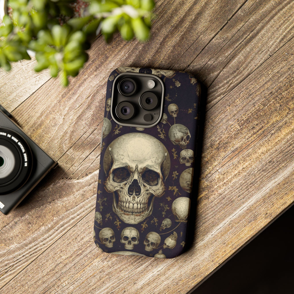 Skull Pattern Phone Case — Gothic Vintage Skull Design for iPhone
