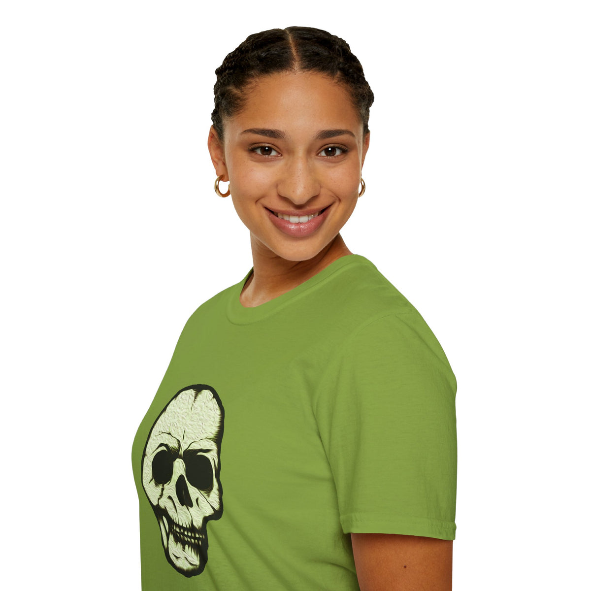 Skull Design T-Shirt — Halloween Neon Skull Graphic Tee