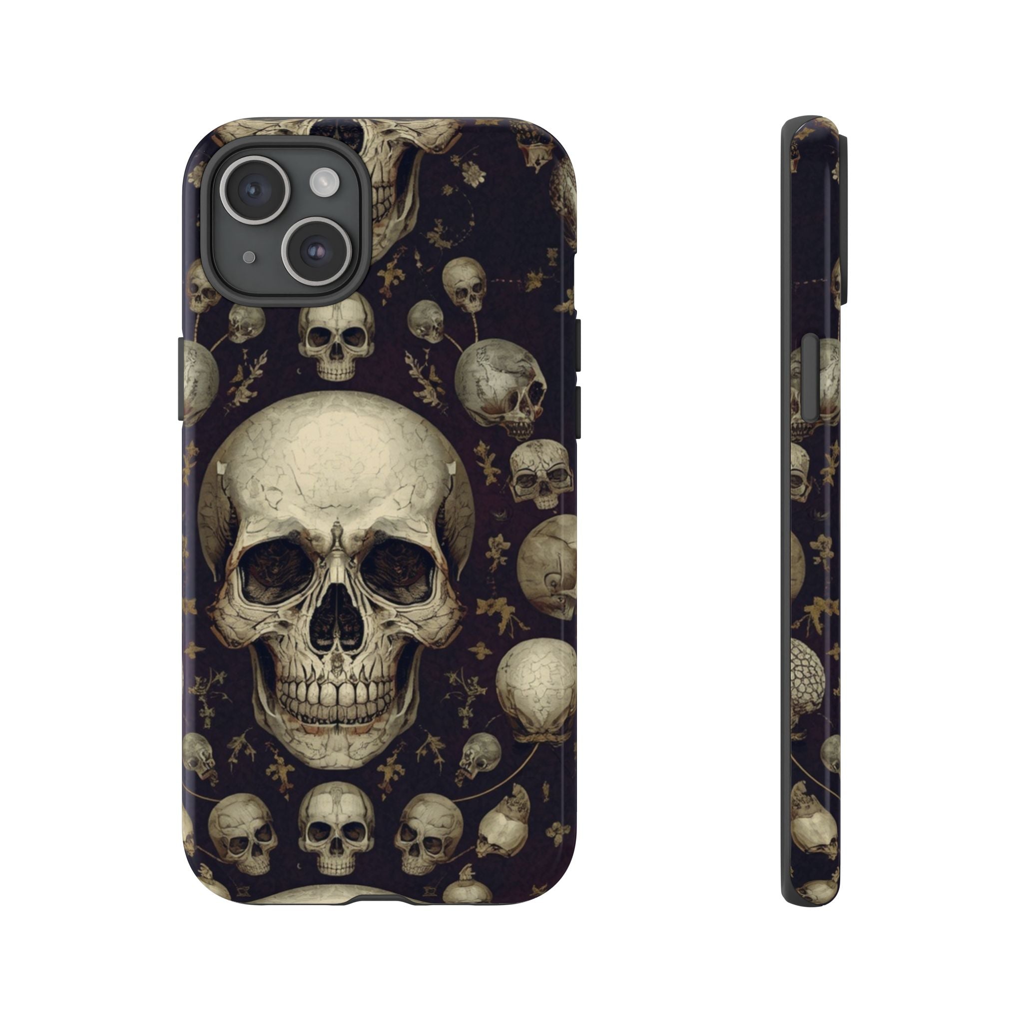 Skull Pattern Phone Case — Gothic Vintage Skull Design for iPhone