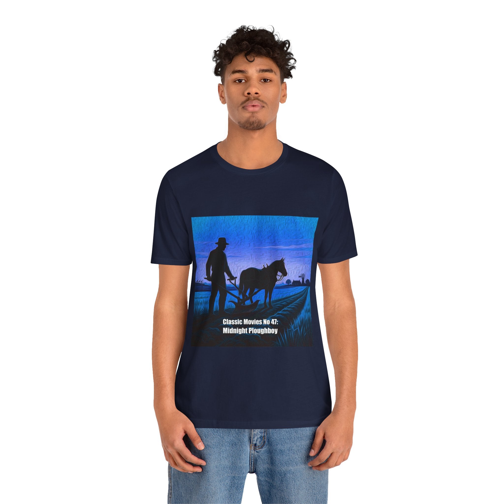 Classic Movies No 47 - Midnight Ploughboy Silhouette with Horse T-Shirt | Sunset Scene