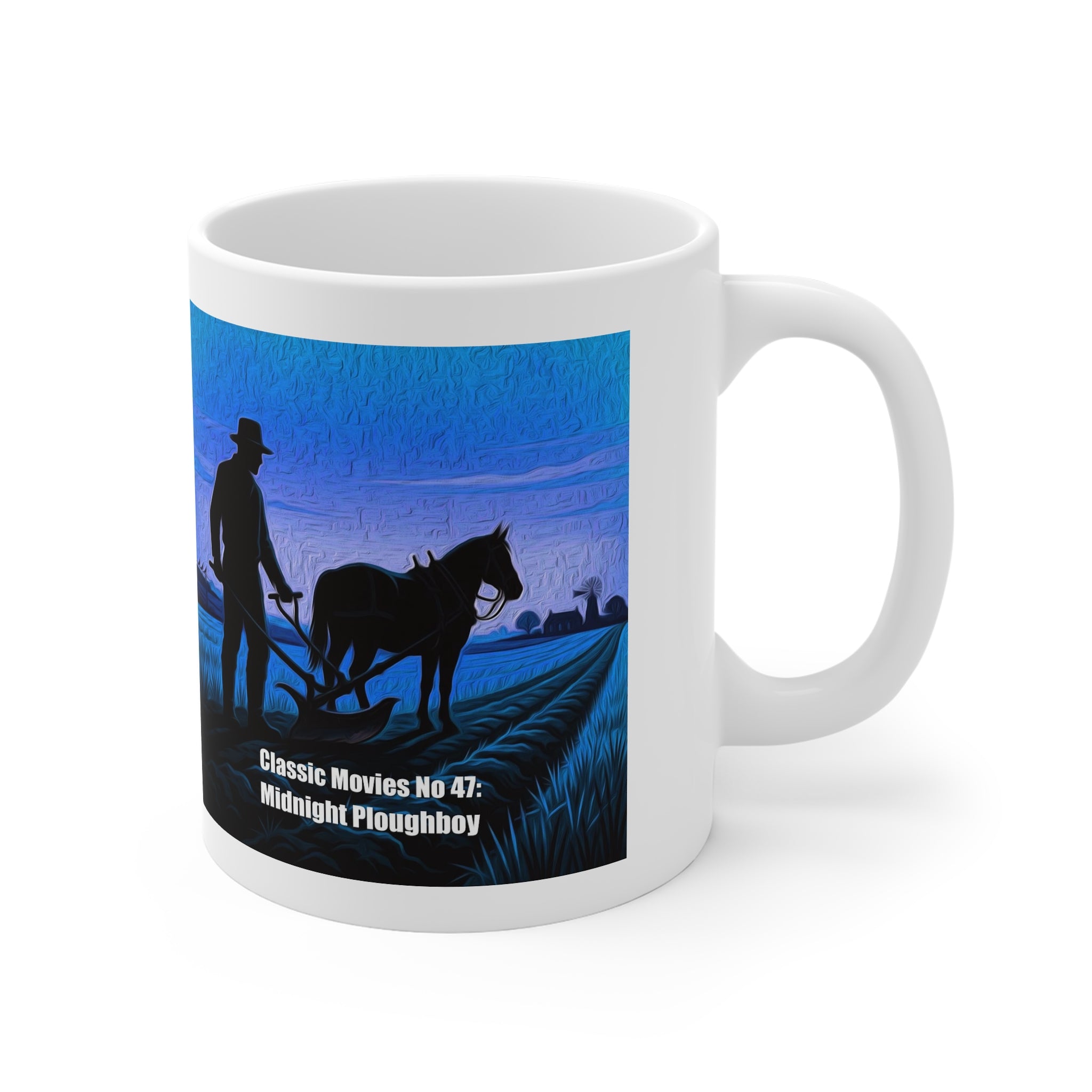 Classic Movies No 47 - Midnight Ploughboy Silhouette | Sunset Scene 11oz Coffee Mug