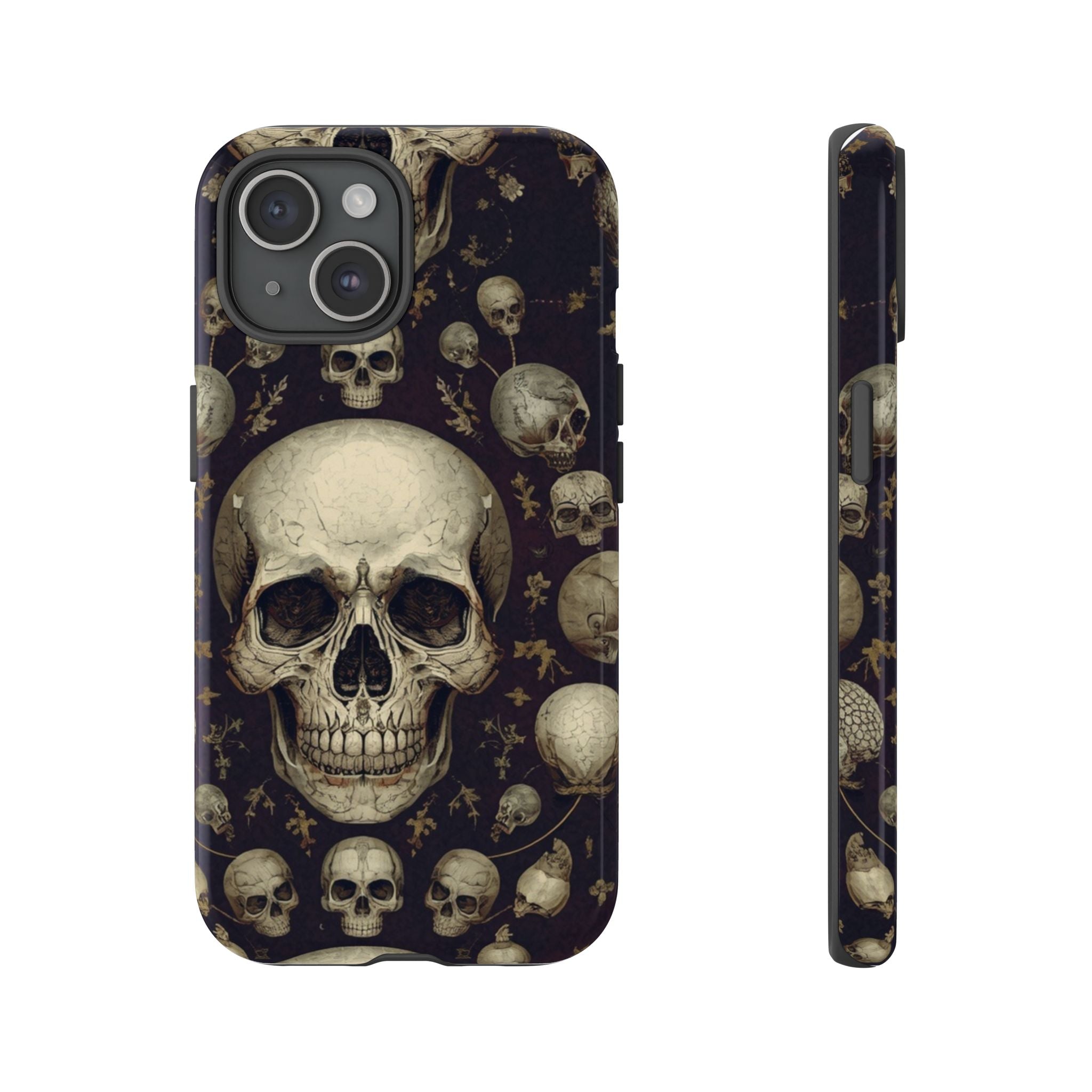 Skull Pattern Phone Case — Gothic Vintage Skull Design for iPhone