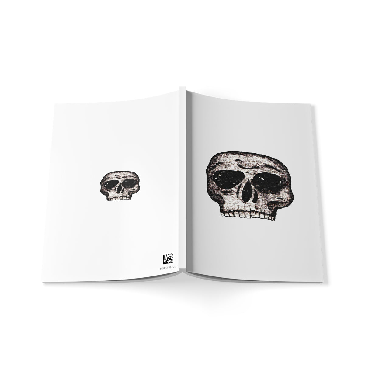 Vintage Distressed Skull Graphic Notebook — A5 Softcover