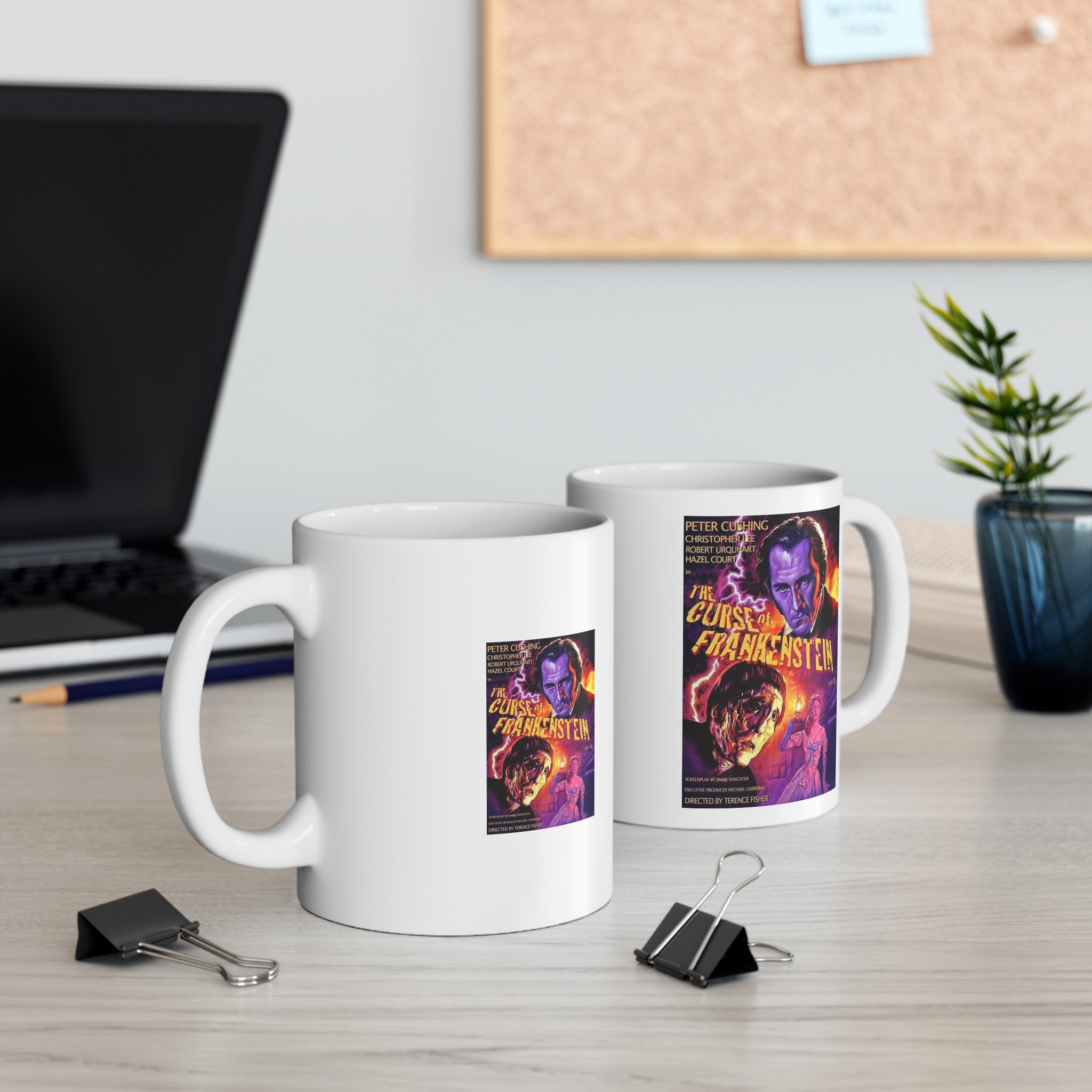 Curse of Frankenstein Poster Mug — Vintage Horror Movie Coffee Cup