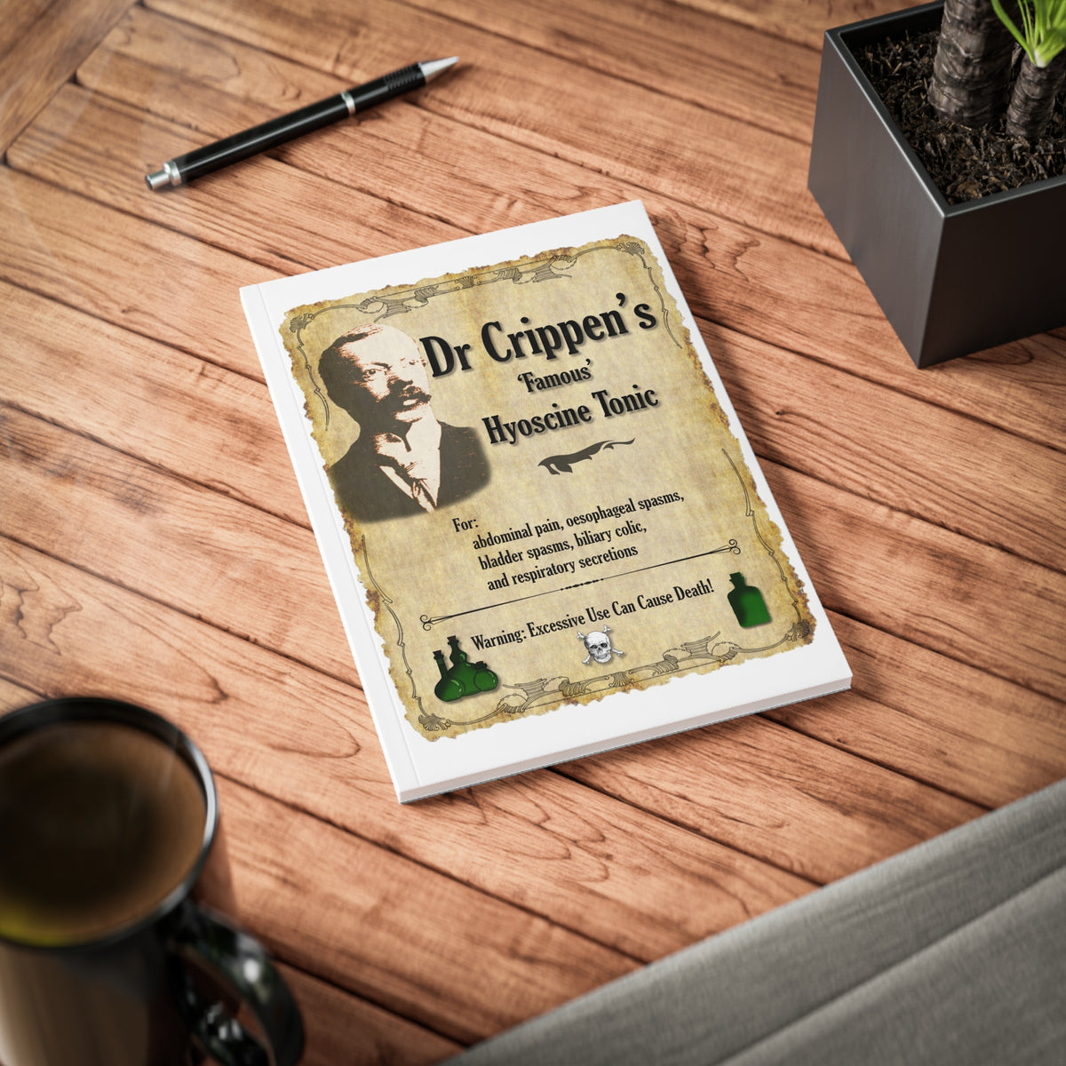 Vintage Apothecary A5 Notebook— “Dr Crippen’s Famous Hyoscine Tonic” Design