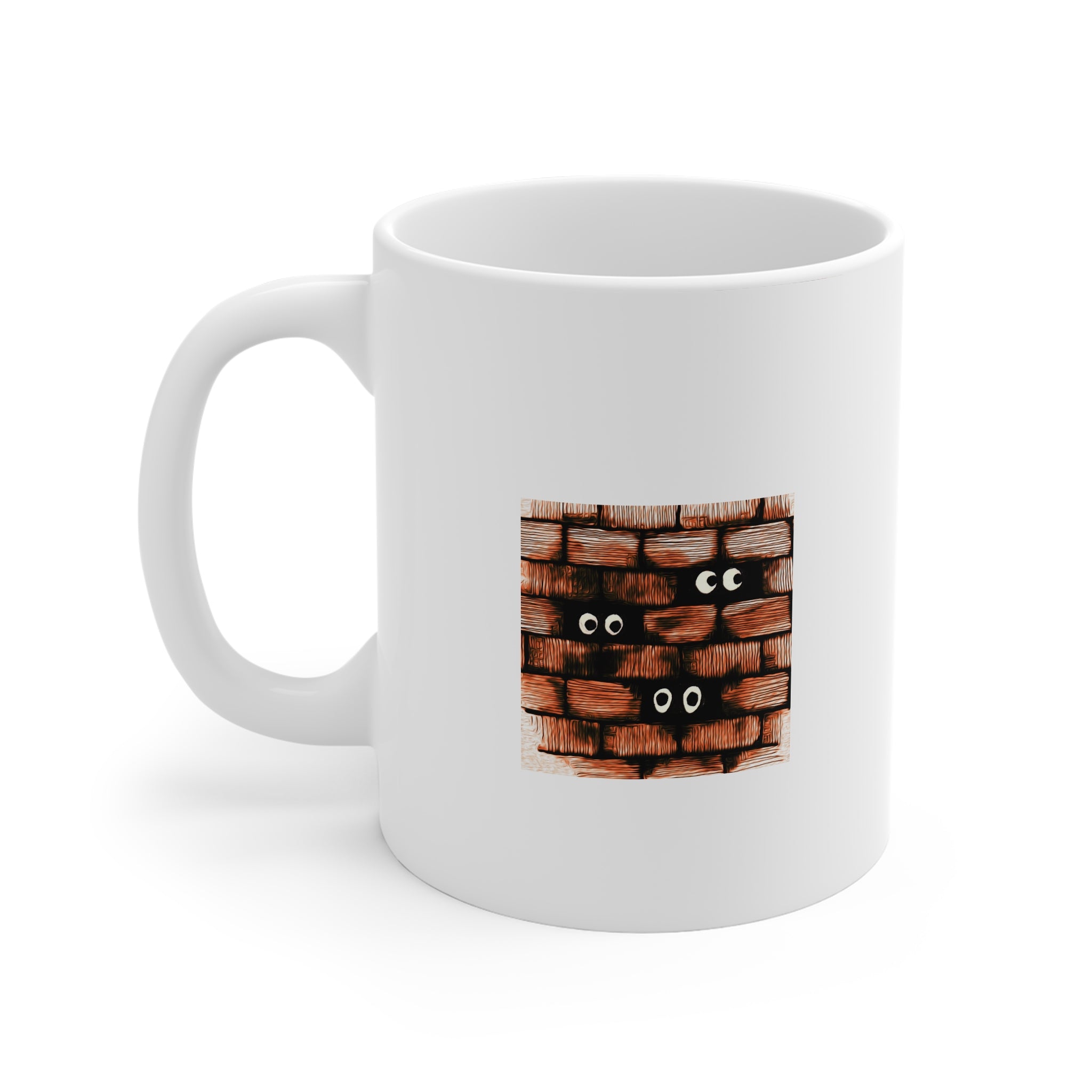 Wall Eyes Coffee Mug — Cute Peeking Eyes 11oz Ceramic Mug