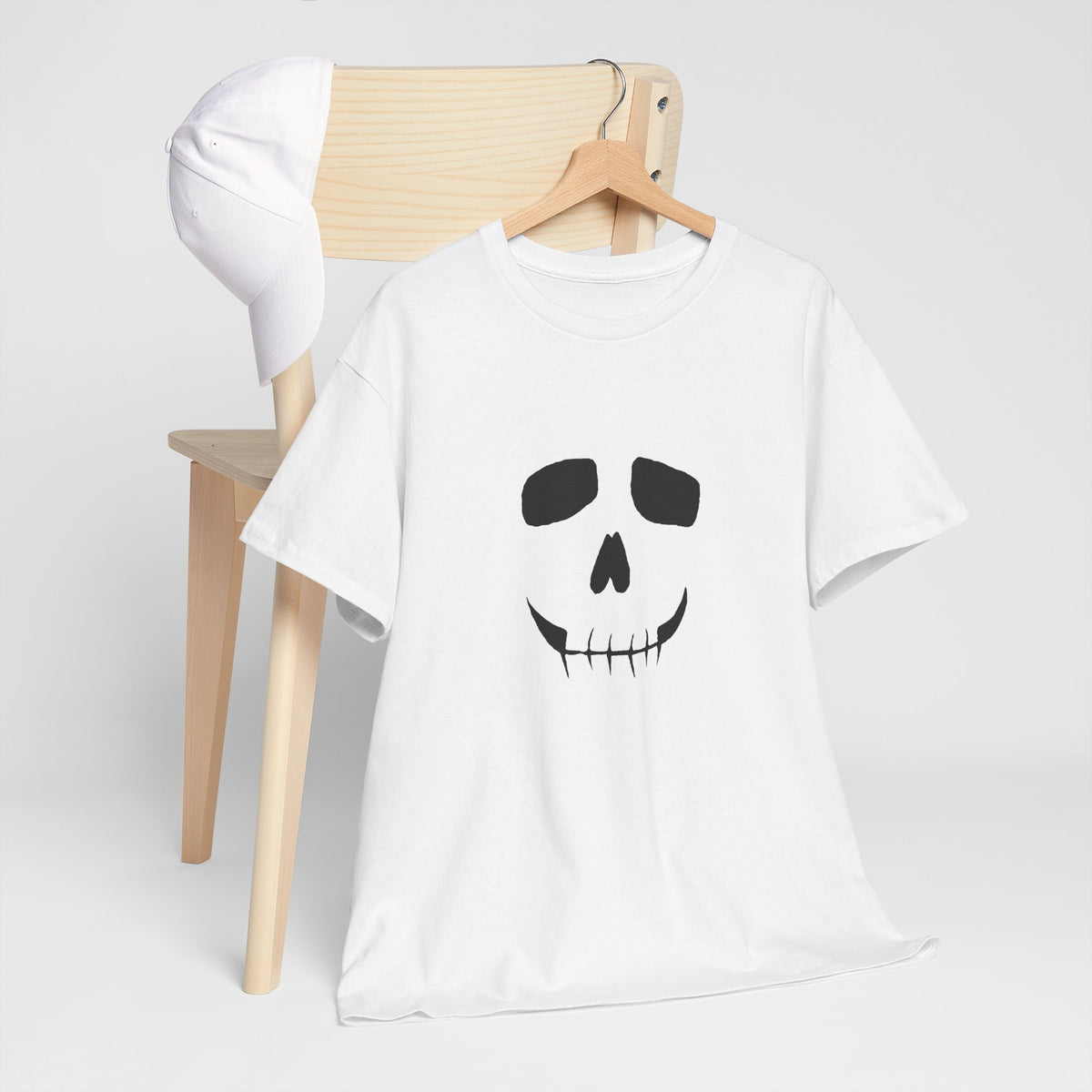 Skull Face Graphic Tee — Minimal Halloween Skull T-Shirt
