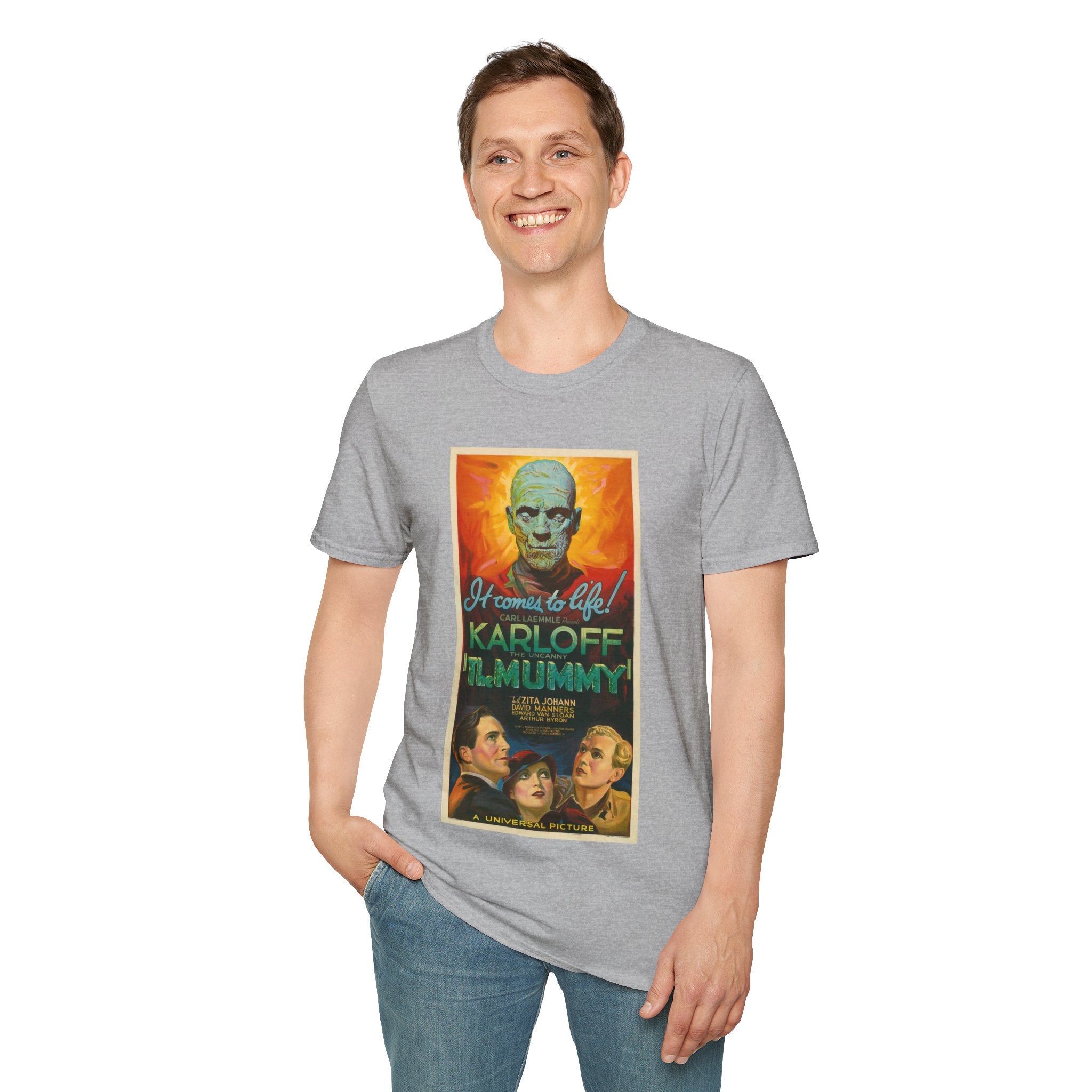 Mummy Movie Poster T‑Shirt — "It Comes to Life!" Classic Boris Karloff Horror Tee