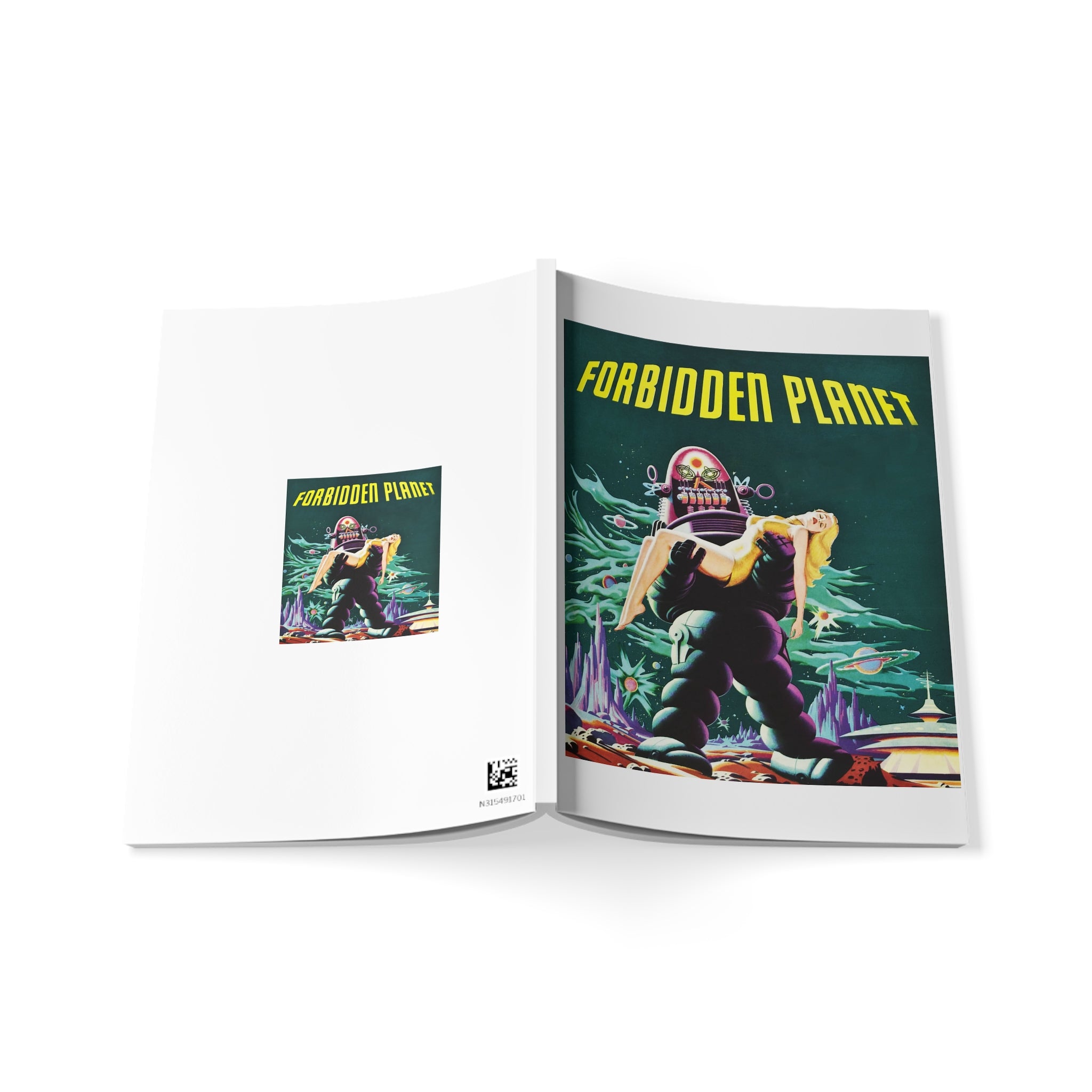 Forbidden Planet A5 Softcover Notebook — Vintage Sci‑Fi Movie Poster Journal