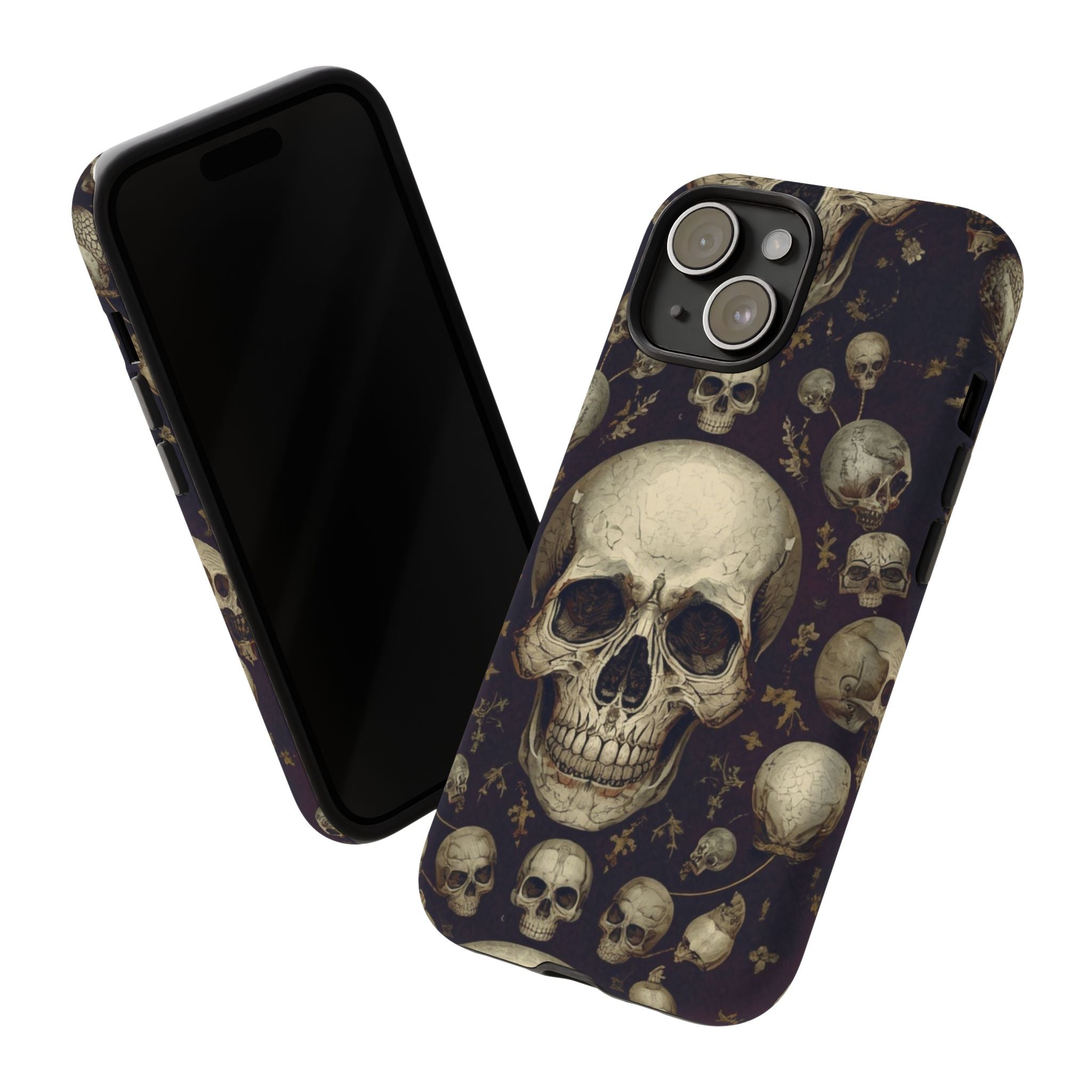 Skull Pattern Phone Case — Gothic Vintage Skull Design for iPhone