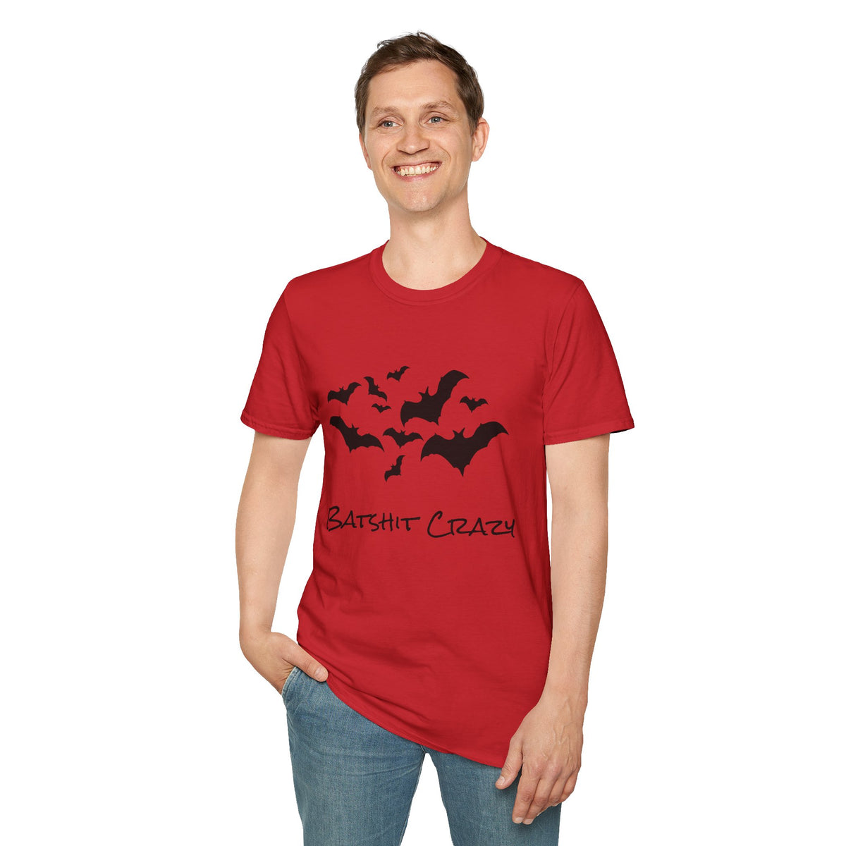 Bat Silhouette T‑Shirt — "Batshit Crazy" Graphic Halloween Tee