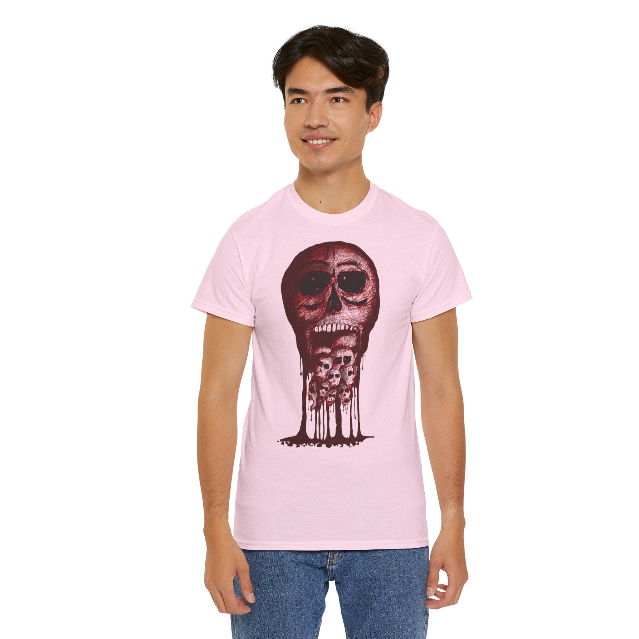 Mouth of Skulls Graphic Tee — Creepy Melting Skull Shirt for Goth & Halloween