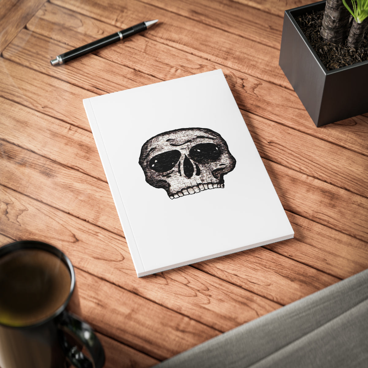 Vintage Distressed Skull Graphic Notebook — A5 Softcover