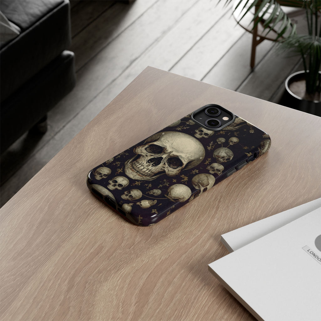 Skull Pattern Phone Case — Gothic Vintage Skull Design for iPhone