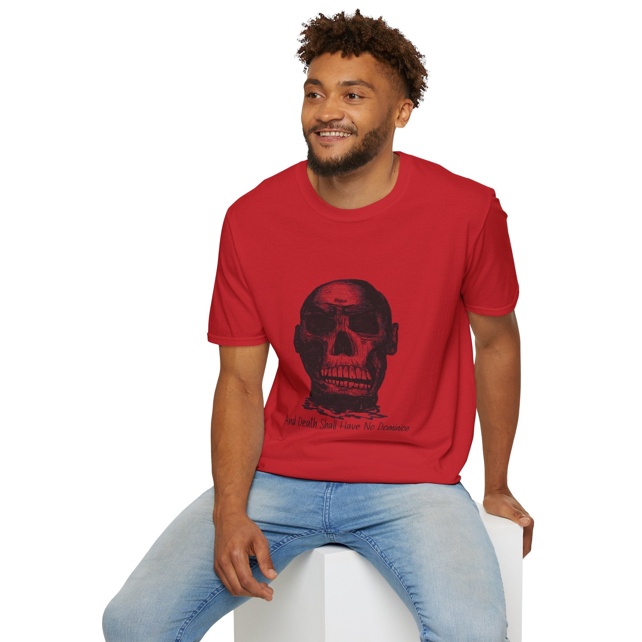 Skull Design by PhatBob. And Death Shall Have No Dominion. Skull Illustration T-Shirt — Bold Vintage Skull Graphic Tee