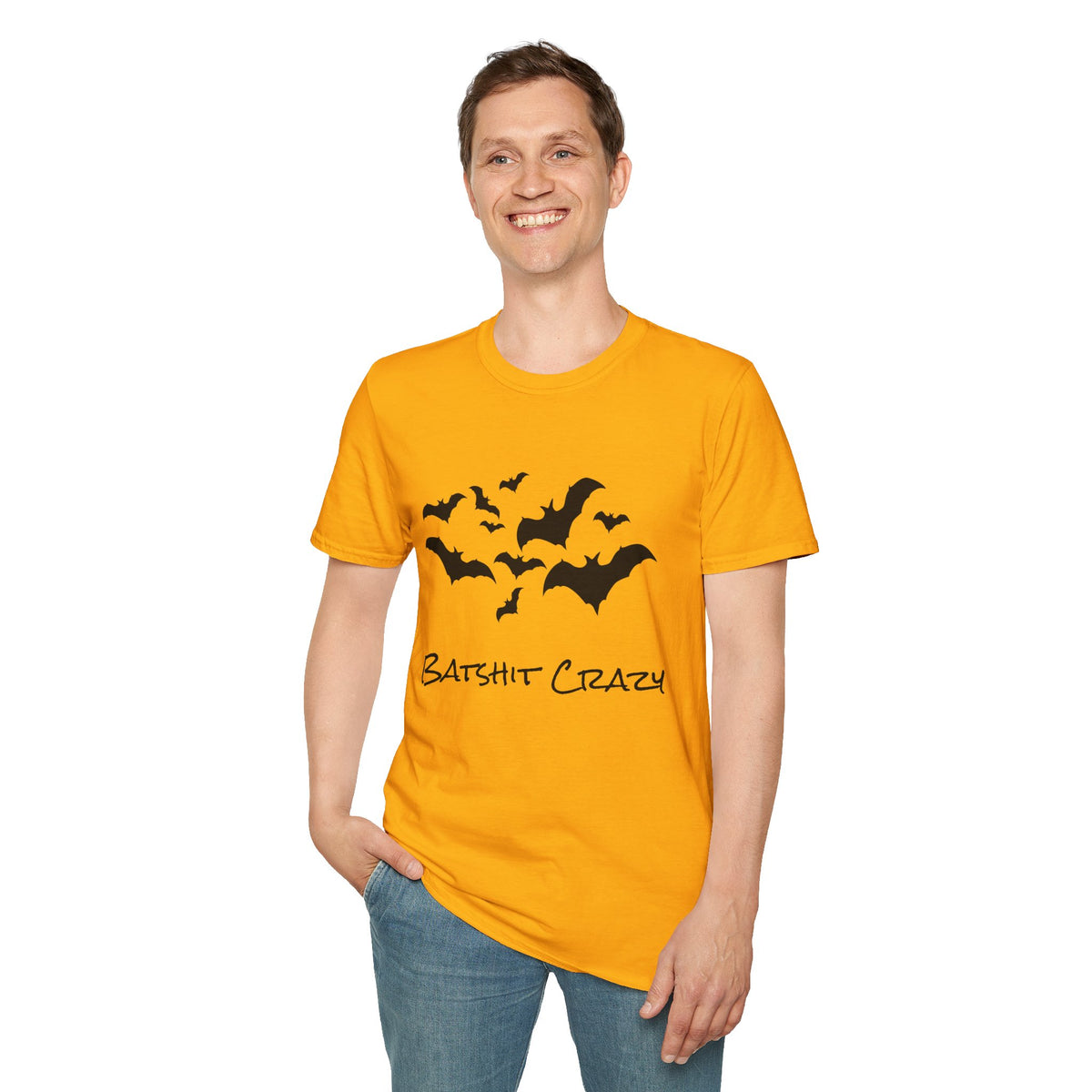 Bat Silhouette T‑Shirt — "Batshit Crazy" Graphic Halloween Tee
