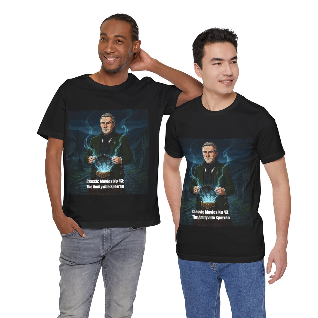 Classic Movies No 43 - The Amityville Sporran T-Shirt | Smoky Blue Illustration
