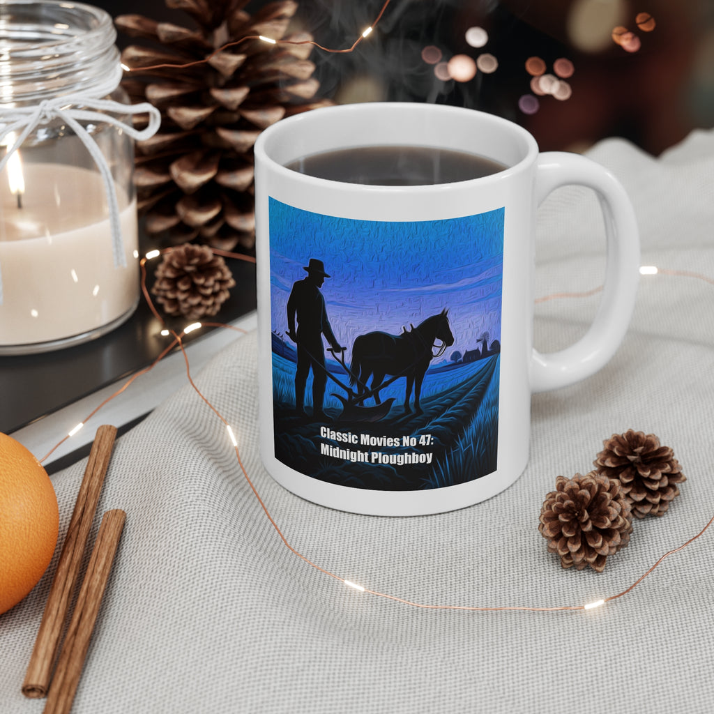 Classic Movies No 47 - Midnight Ploughboy Silhouette | Sunset Scene 11oz Coffee Mug
