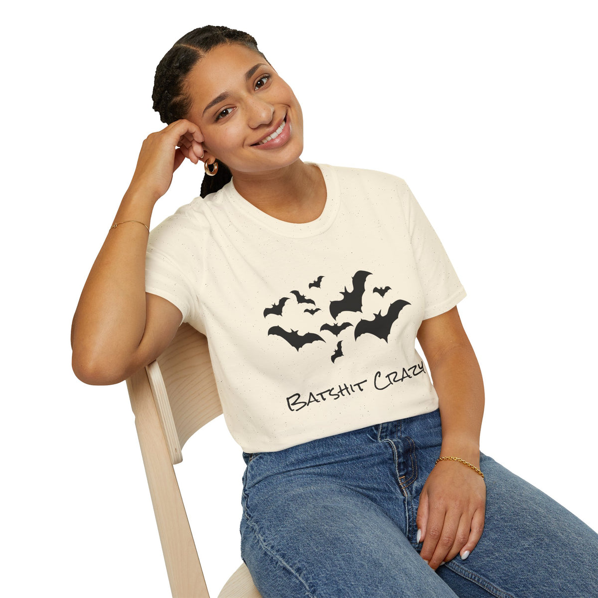 Bat Silhouette T‑Shirt — "Batshit Crazy" Graphic Halloween Tee