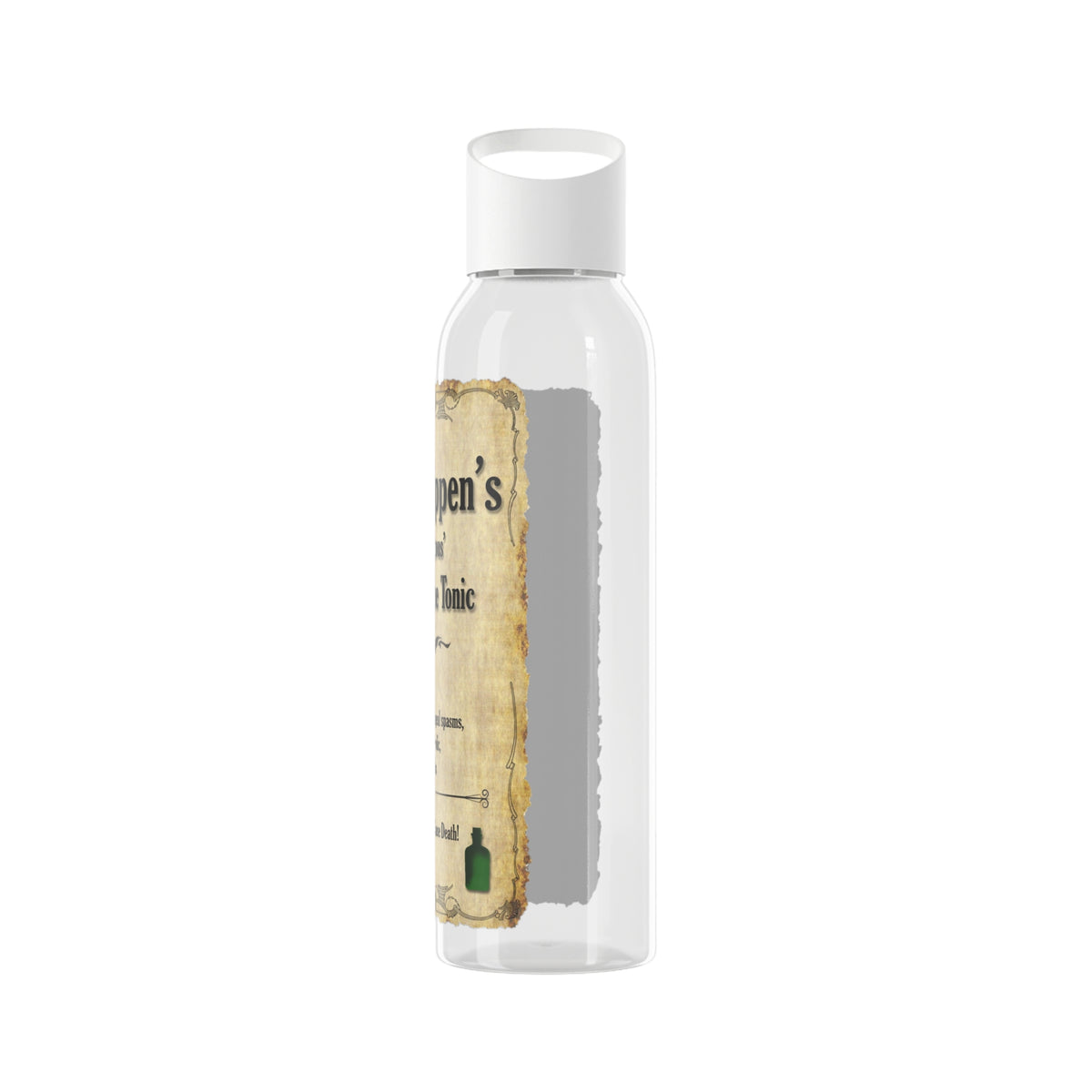 Vintage Apothecary Sky Water Bottle - “Dr Crippen’s Famous Hyoscine Tonic” Design