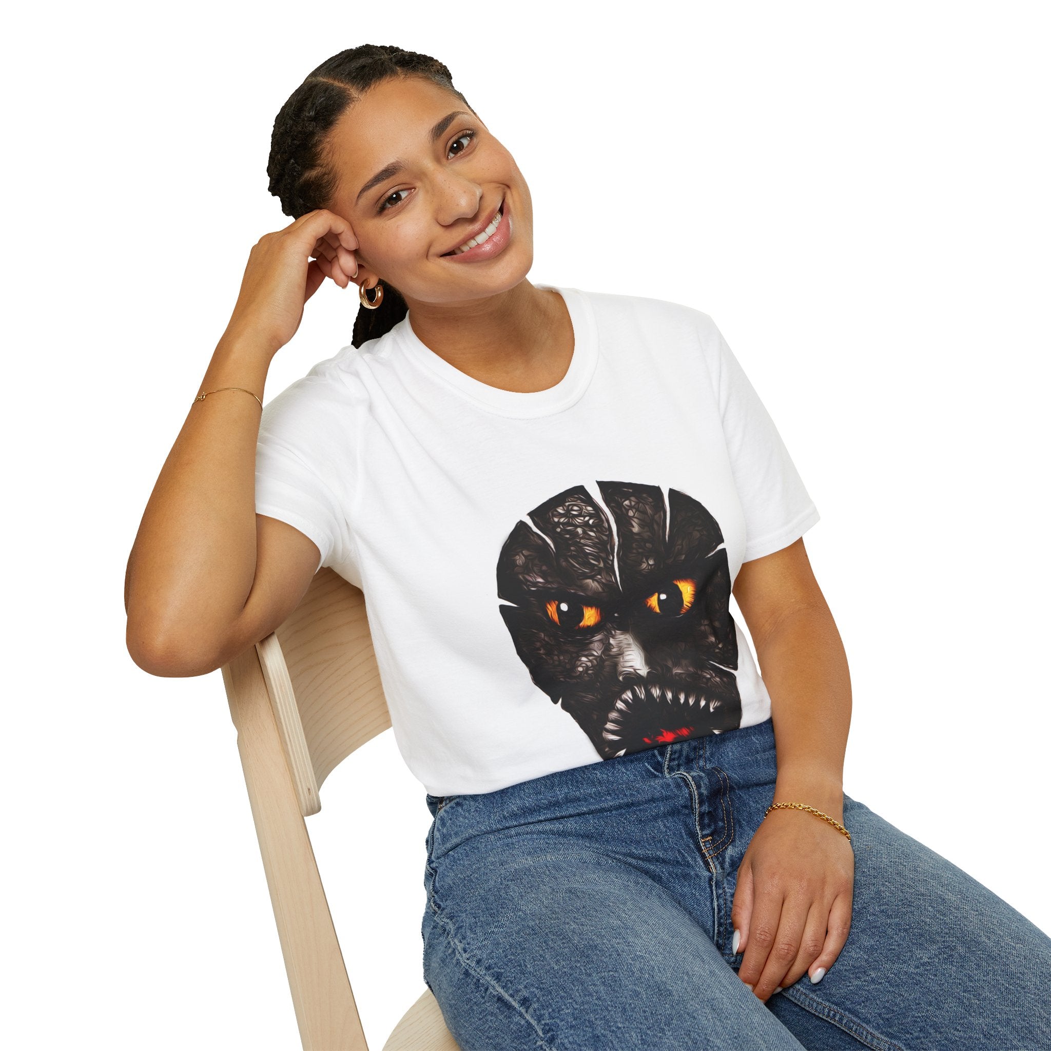 Cracked Face Orange-Eyed Freak T-Shirt — Fierce Graphic Tee